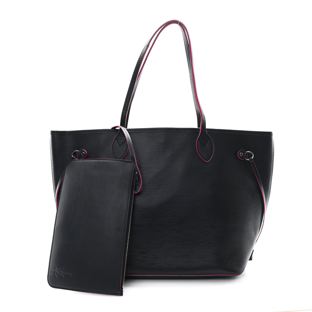 Epi Neverfull MM Black Hot Pink