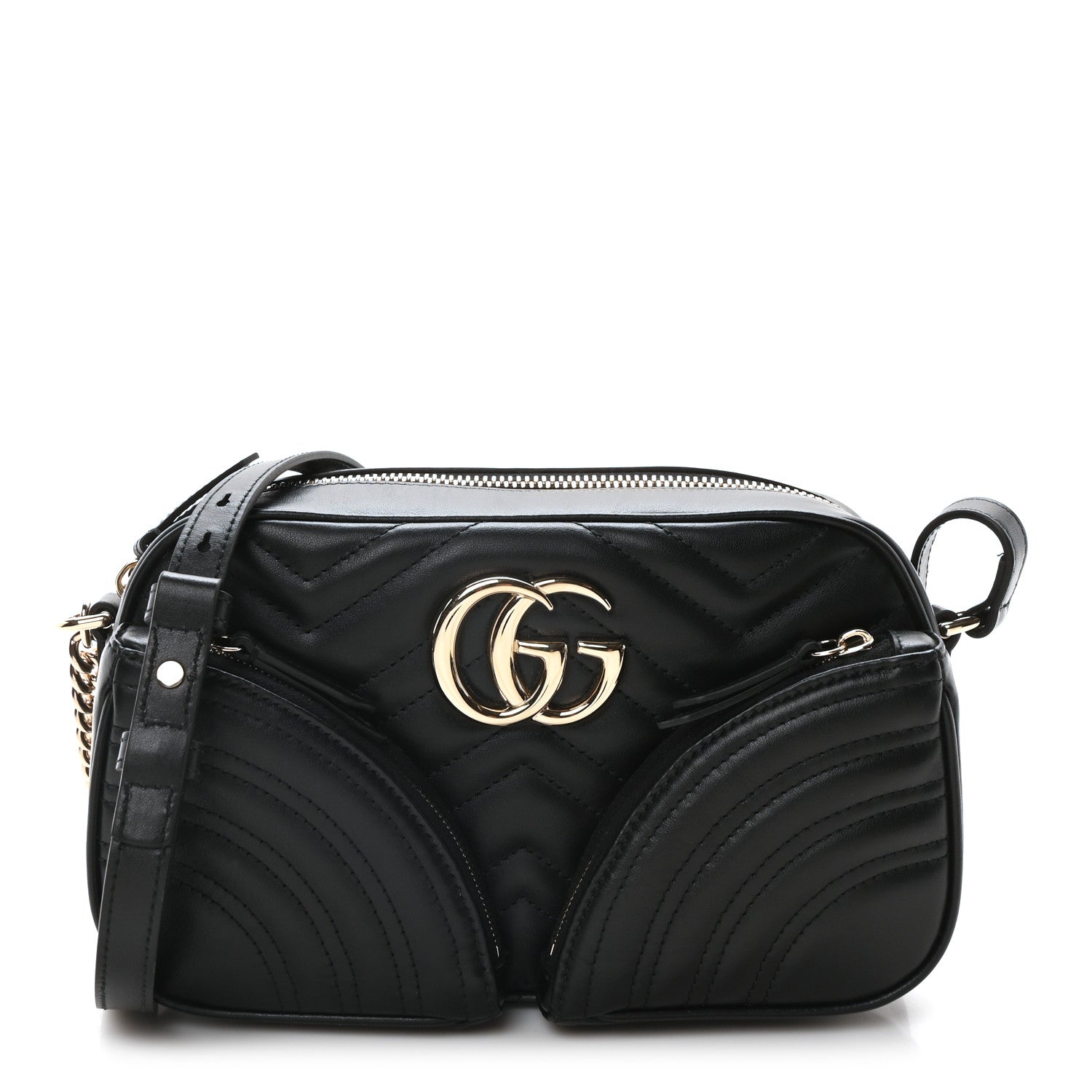 Calfskin Matelasse Small GG Marmont 2.0 Shoulder Bag Black