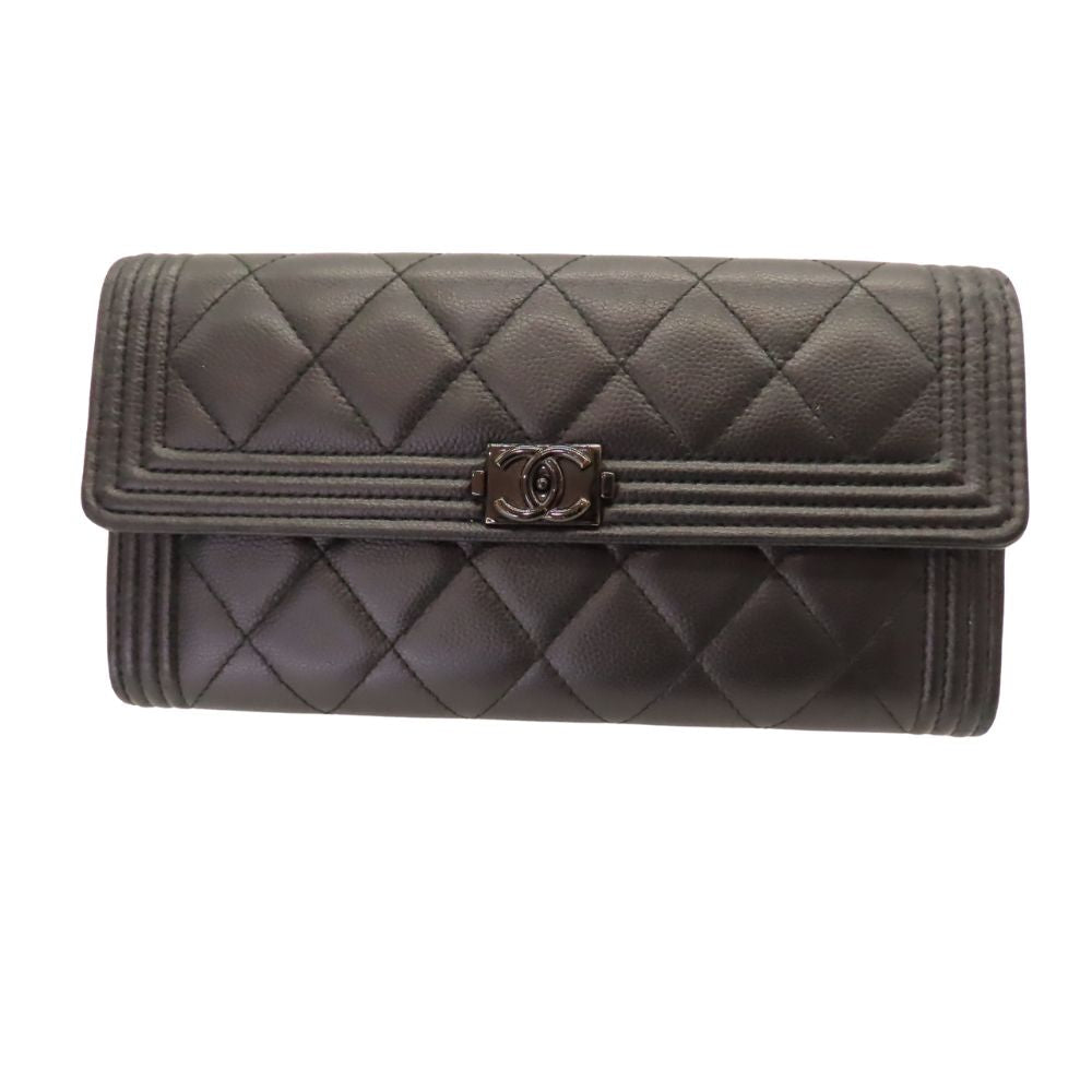 Chanel Boy Chanel Caviar Long Wallet