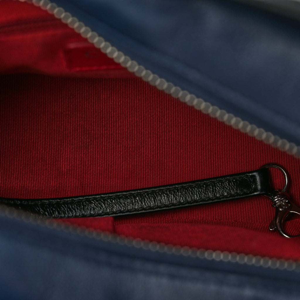 Aged Calfskin Quilted Small Gabrielle Hobo Navy Black