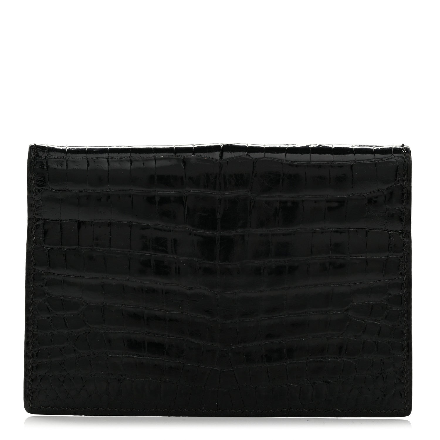 Shiny Crocodile Passport Holder Black