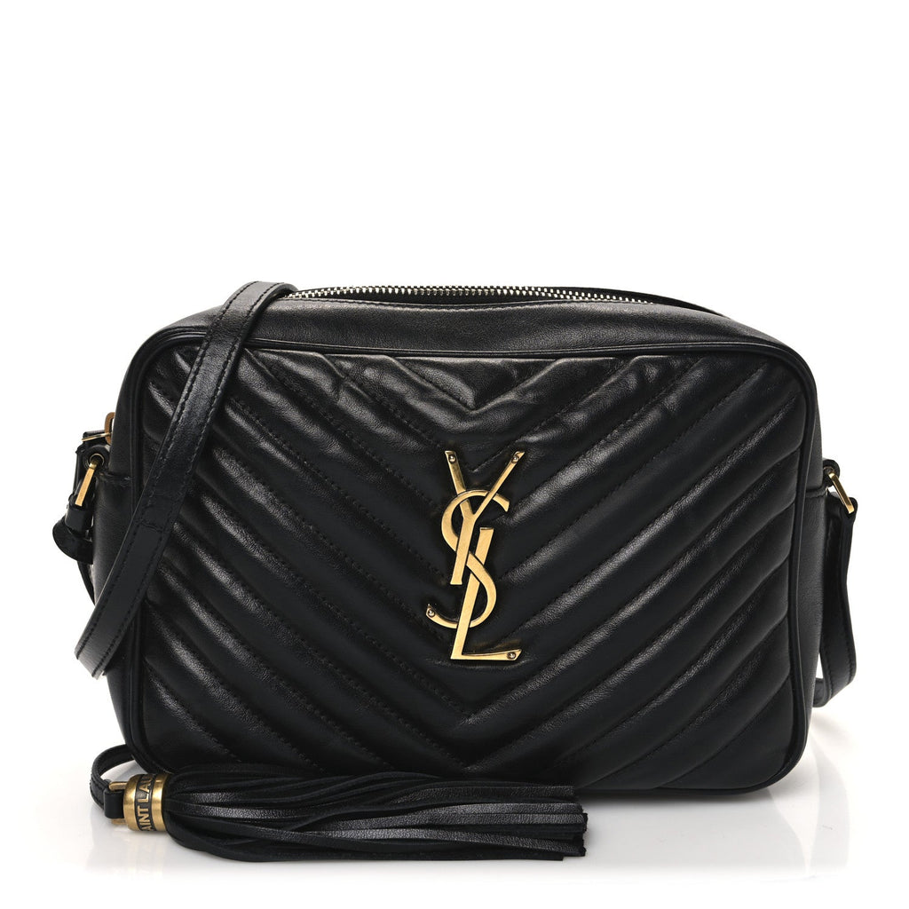 Calfskin Matelasse Monogram Lou Camera Bag Black