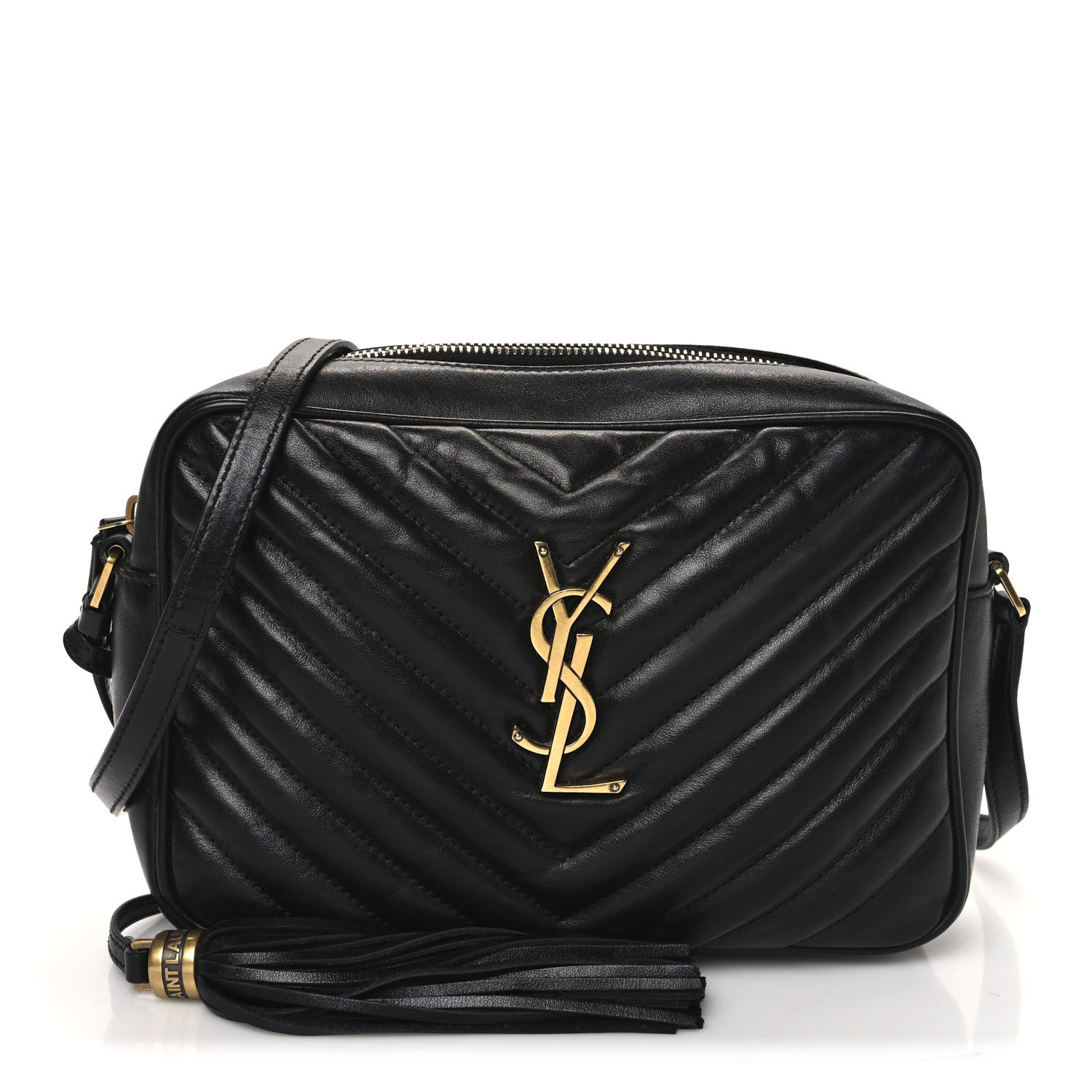 Calfskin Matelasse Monogram Lou Camera Bag Black