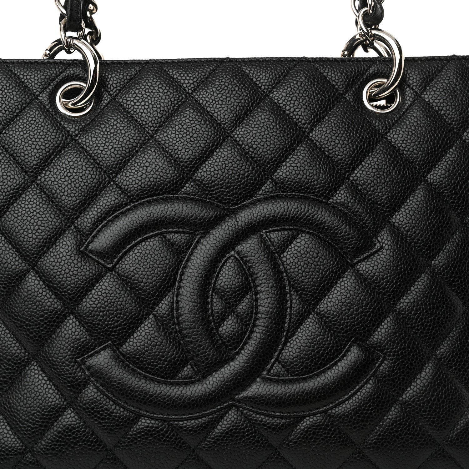 Caviar Quilted Grand Shopping Tote GST Black