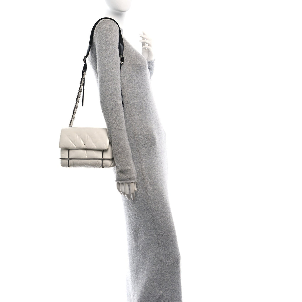 Calfskin Quilted Halo Xbody Bag White