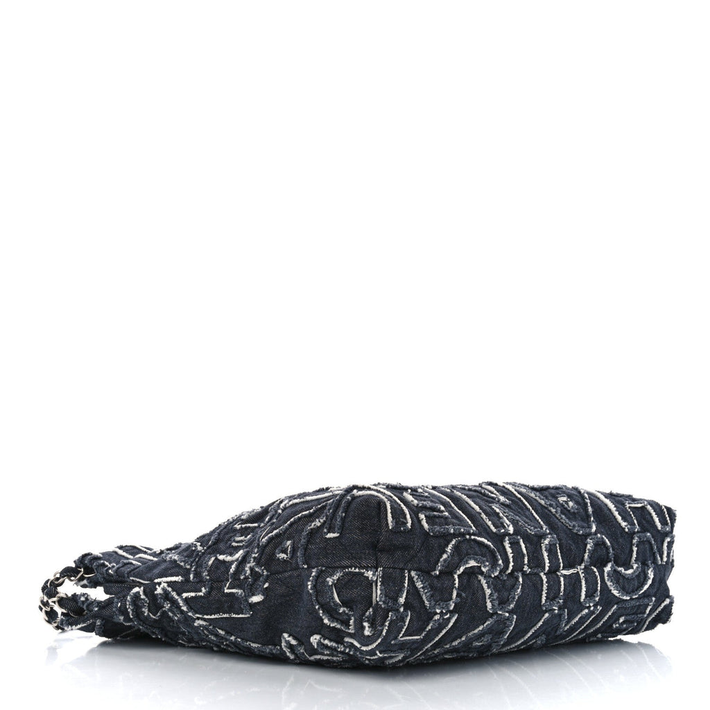 Denim Patchwork Quilted Chanel 22 Black