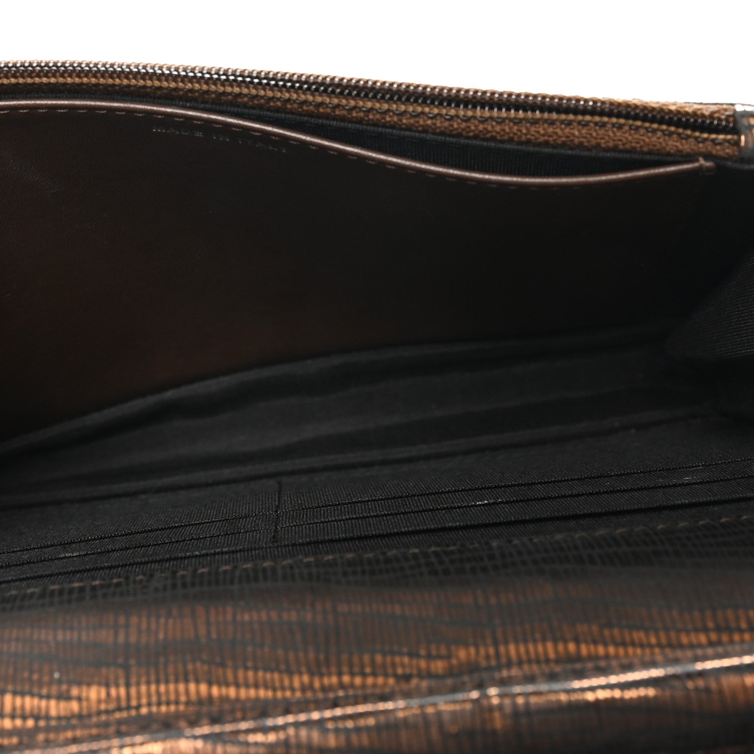 Iridescent Lizard Embossed Timeless CC Wallet on Chain WOC Brown