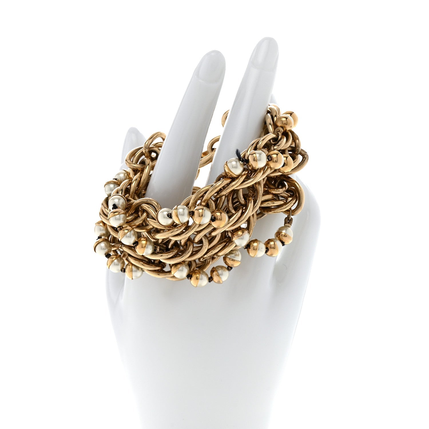 Metal Pearl Multi Strand Bracelet