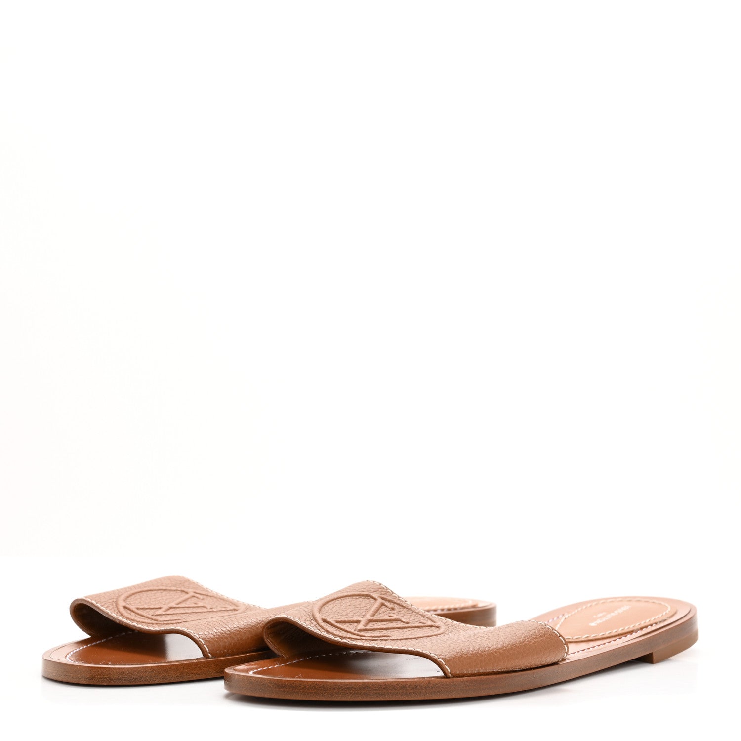 Calfskin Lock It Flat Mule 38 Cognac