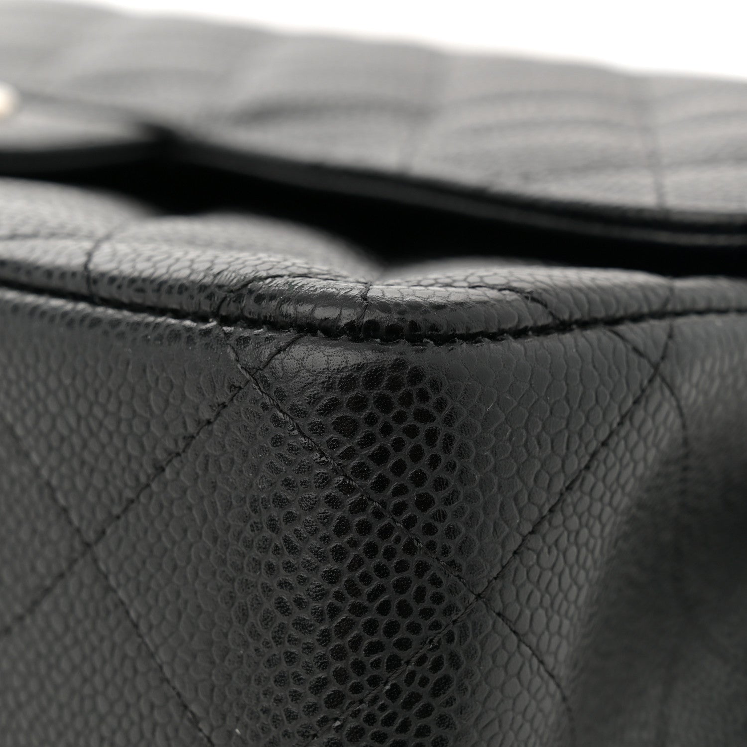 Caviar Quilted Jumbo Double Flap Black