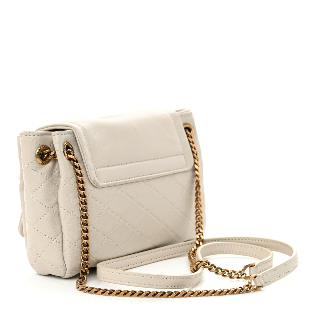 Lambskin Quilted Monogram Mini Nolita Crema Soft