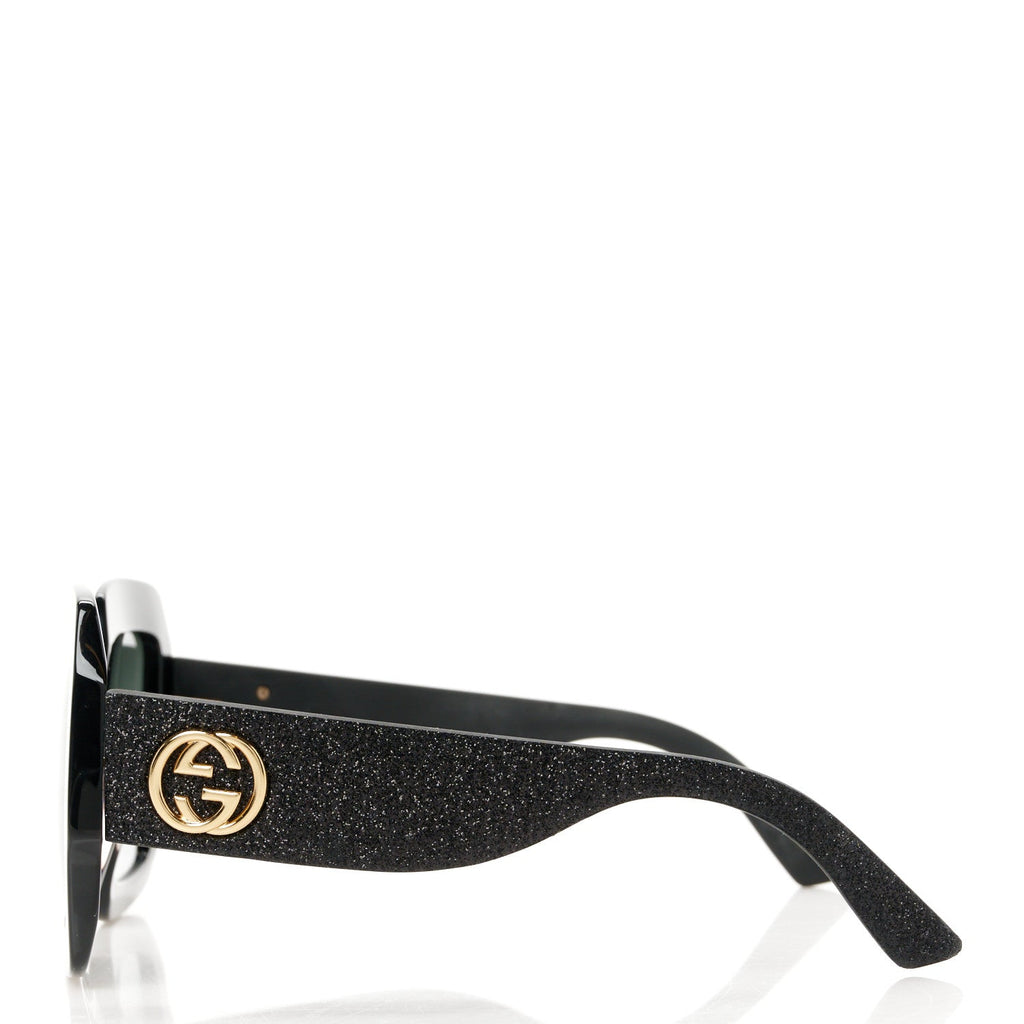 Square Frame Glitter GG0102S Sunglasses Black