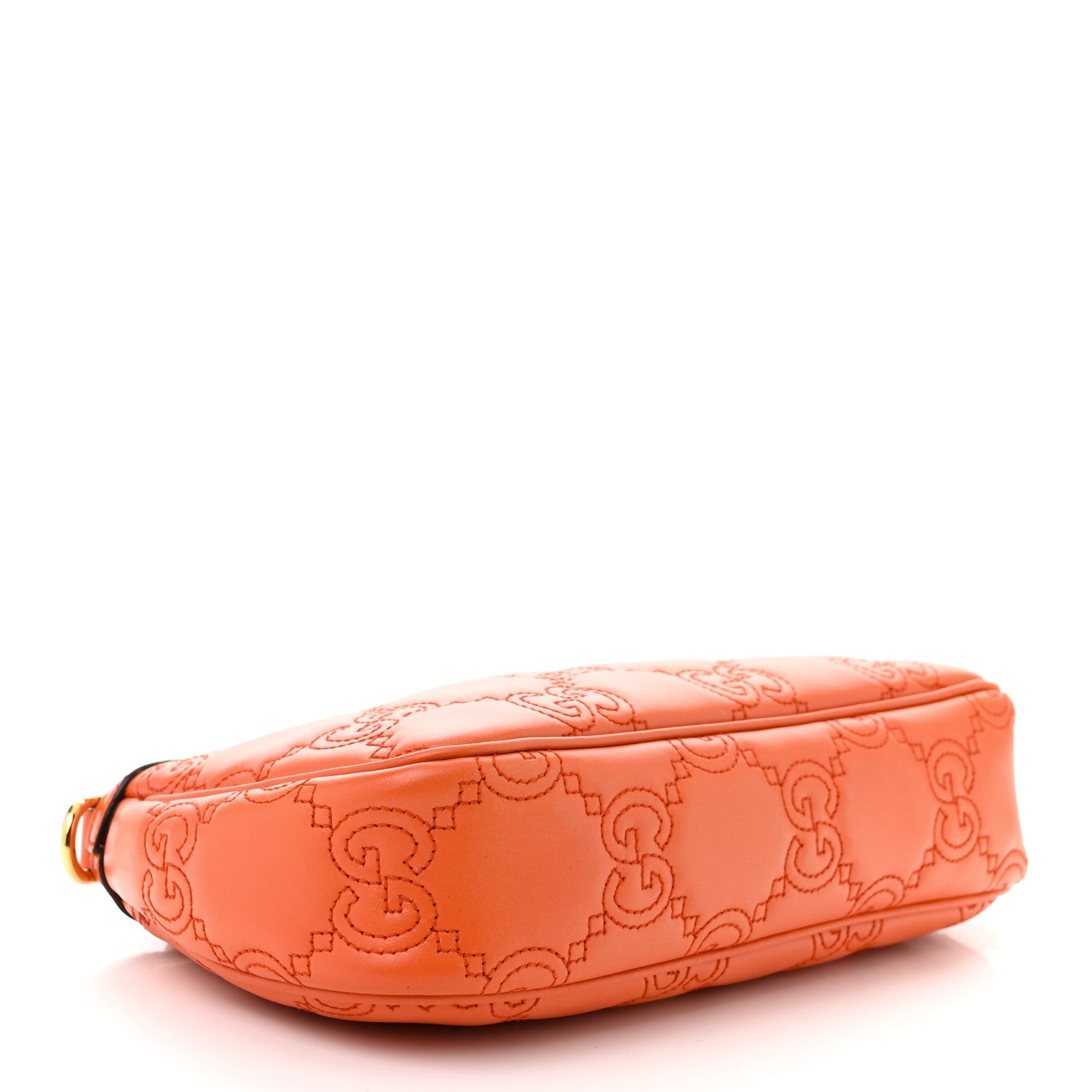Calfskin GG Matelasse Chain Handbag Deep Orange Natural