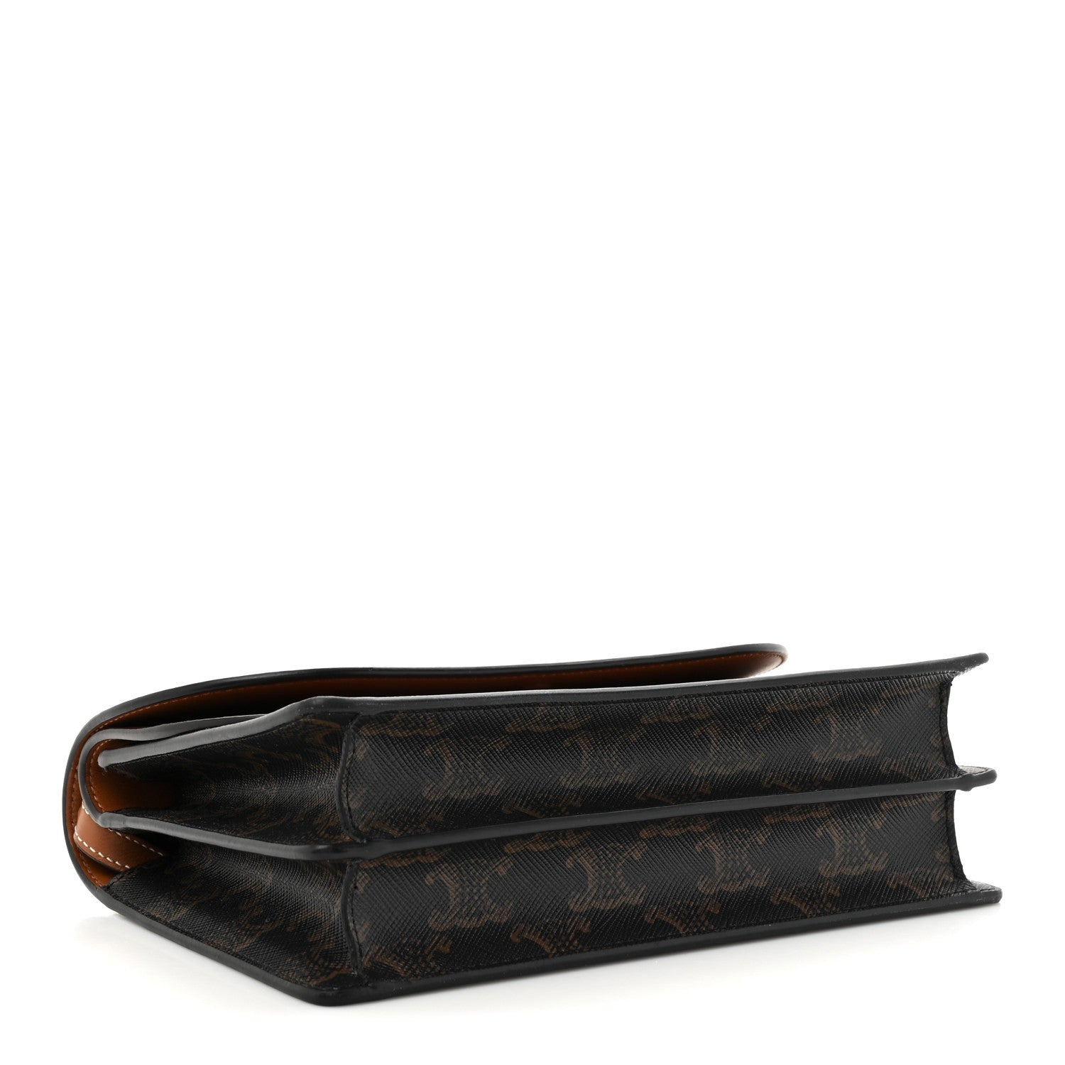 Triomphe Canvas Lambskin Wallet On Strap Tan