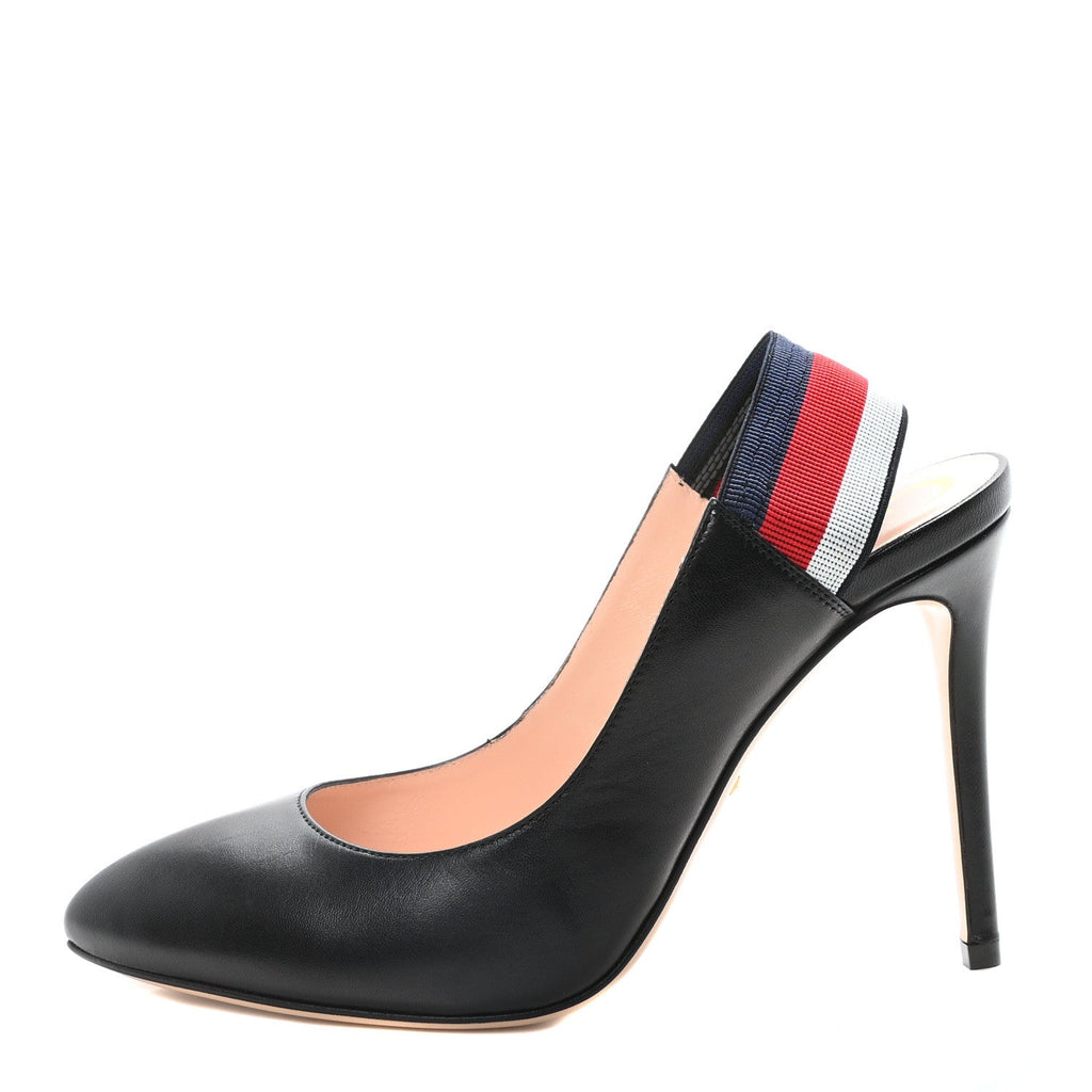Malaga Kid Web Sylvie High Heel Slingback Pumps 38 Black