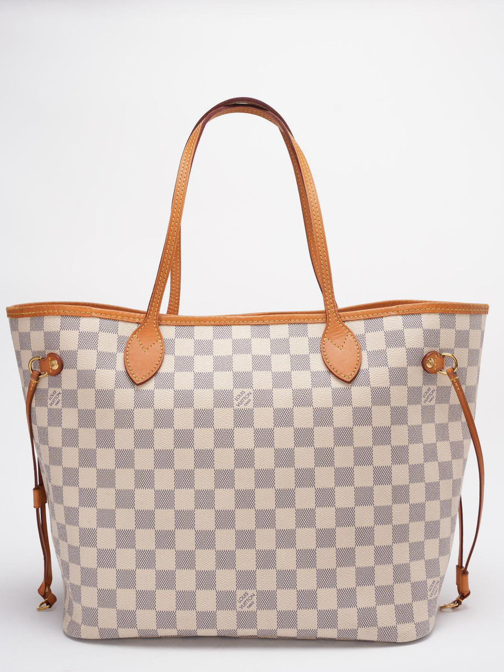 Louis Vuitton MM Damier Azur Beige Tote Bag with Removable Pouch