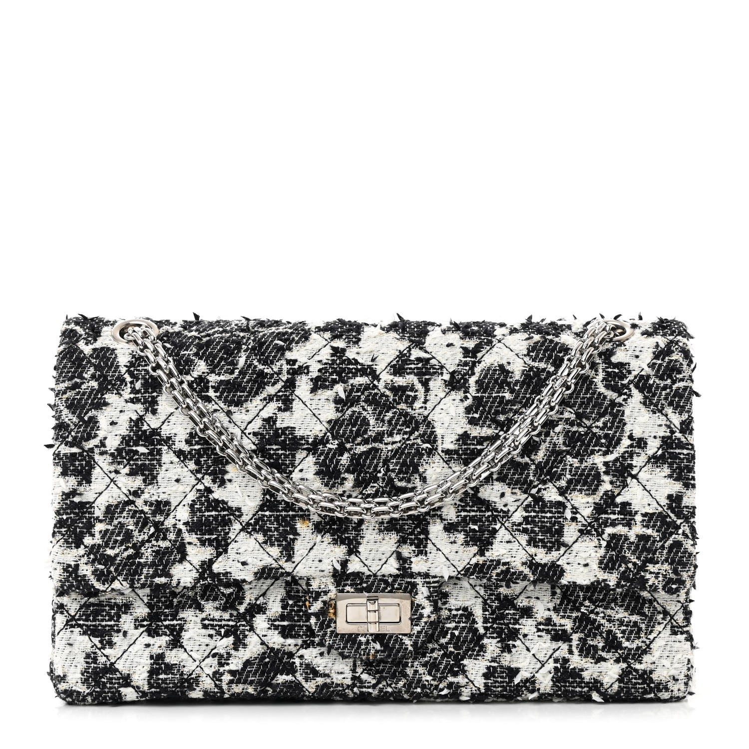 Tweed Camellia Quilted 2.55 Reissue 226 Flap Ecru
