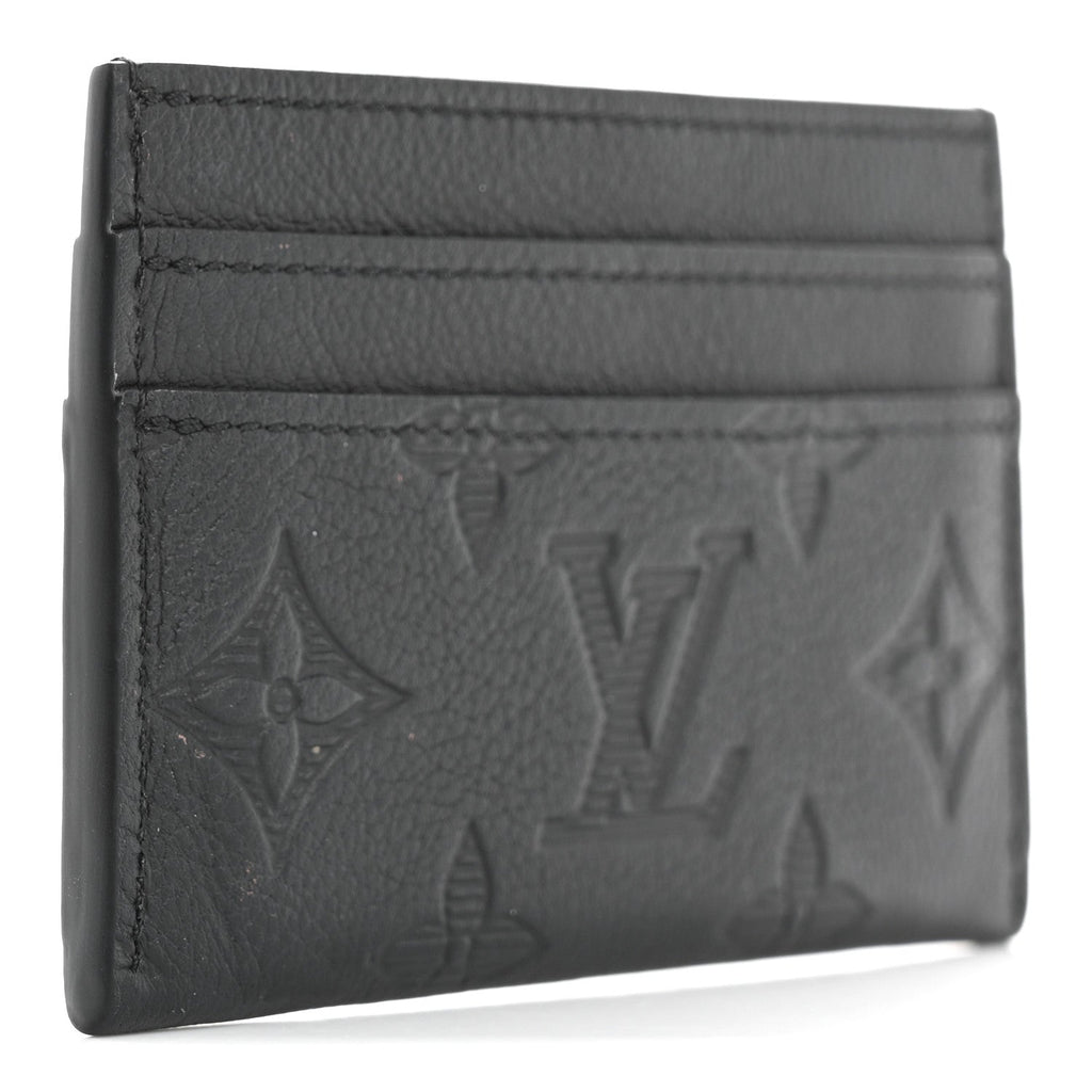 Calfskin Monogram Shadow Double  Holder Black
