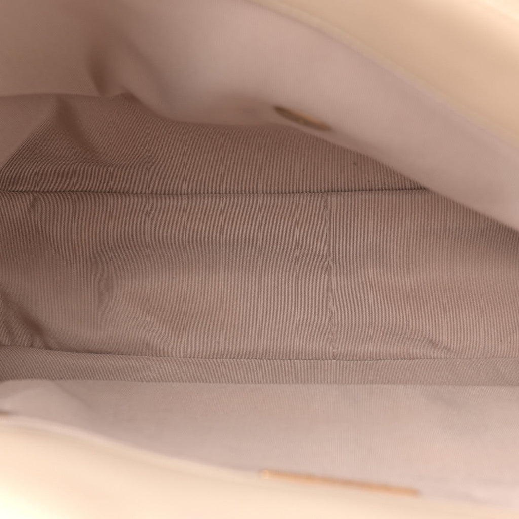 Goatskin Quilted Maxi Chanel 19 Flap Beige