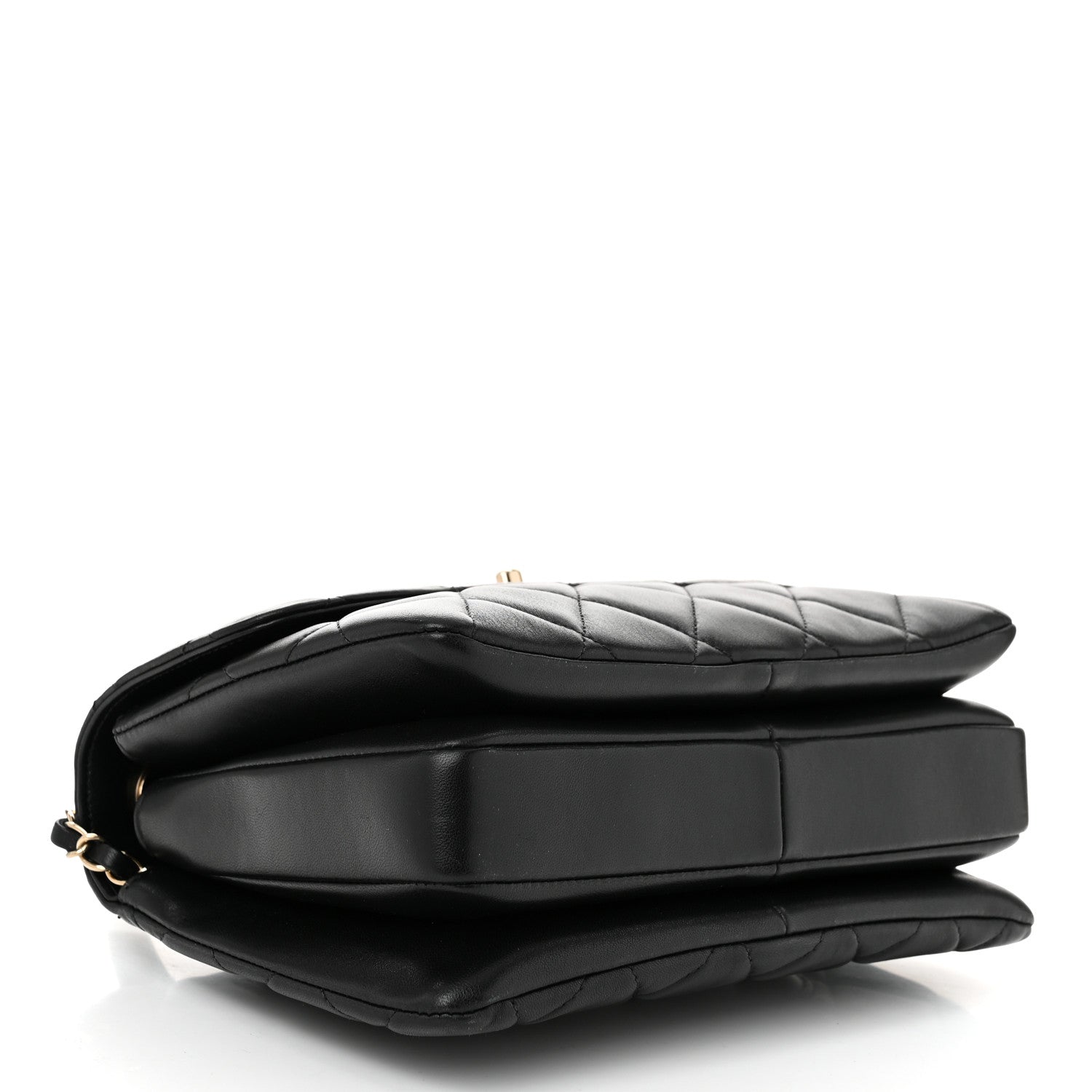 Lambskin Quilted Small Trendy CC Dual Handle Flap Bag Black