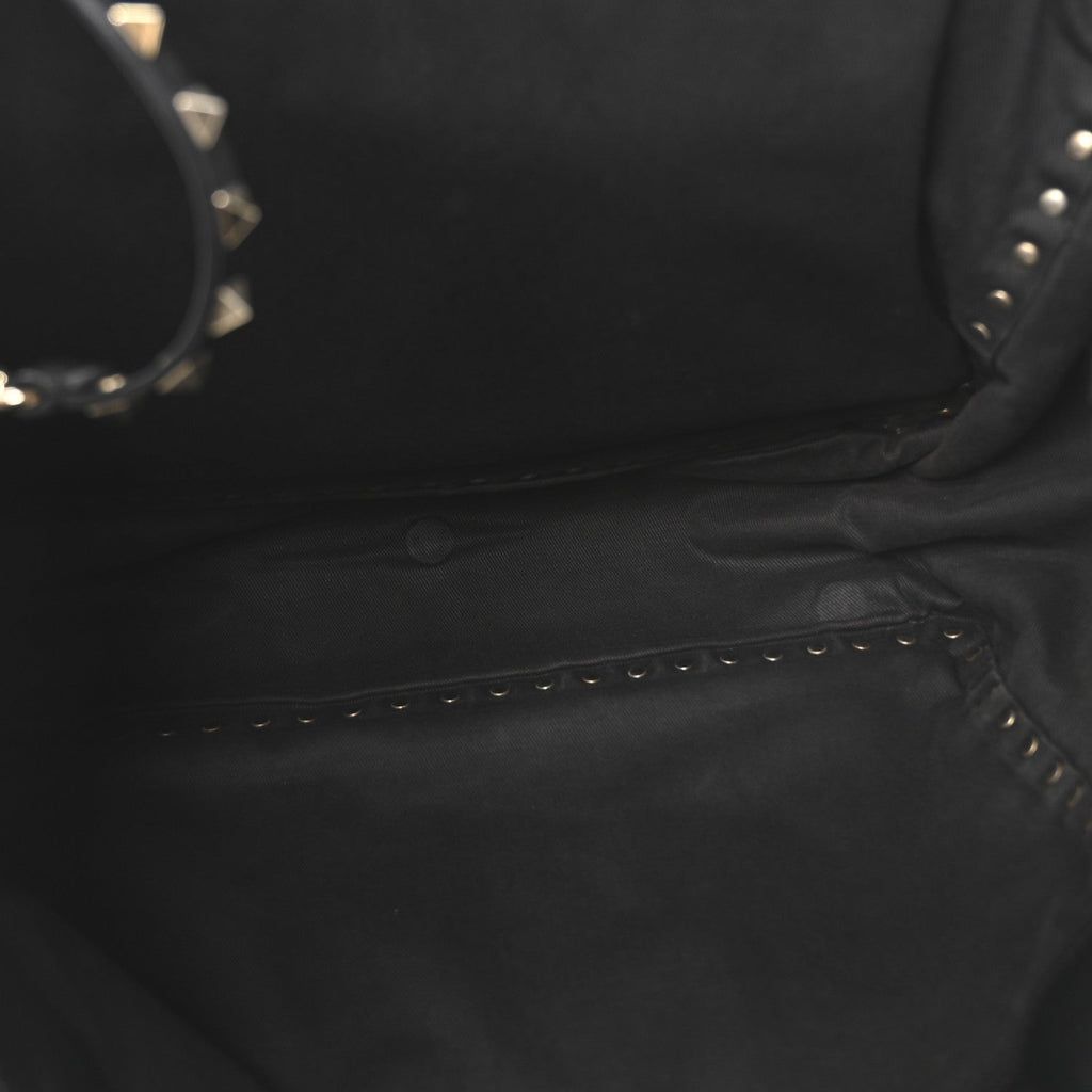Vitello Medium Rockstud Tote Black