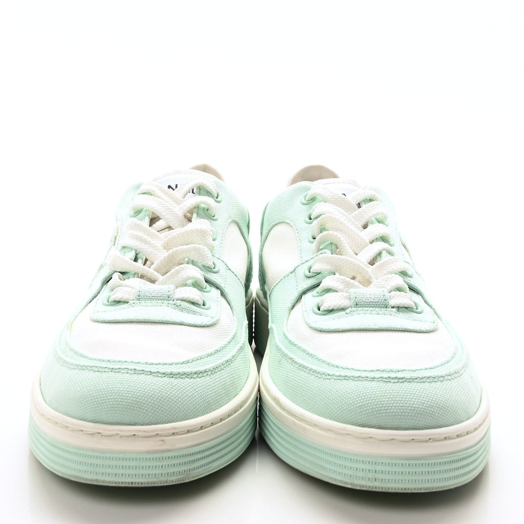 Cotton Sneakers 39 Light Turquoise White