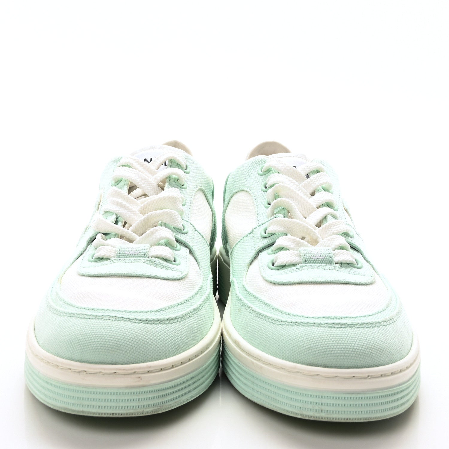 Cotton Sneakers 39 Light Turquoise White