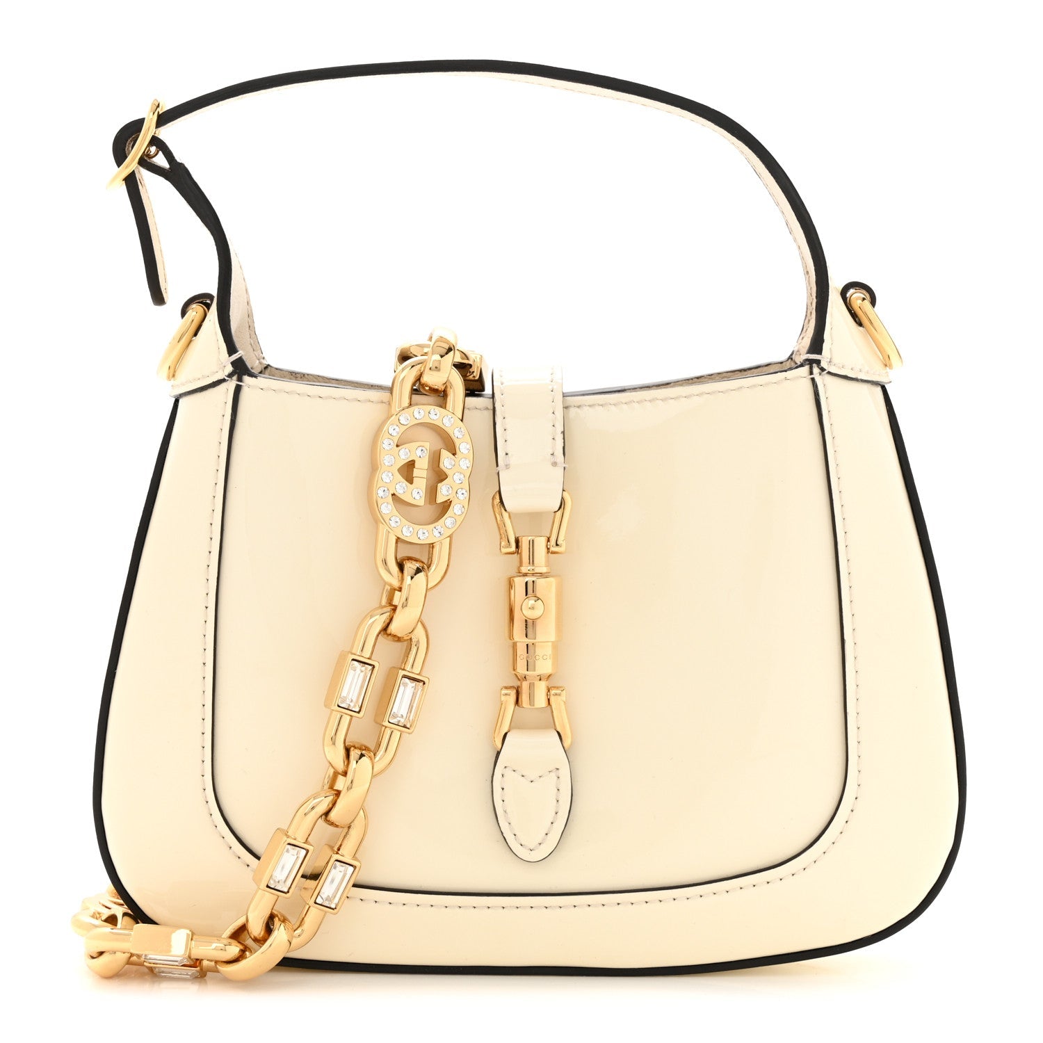 Patent Mini Jackie 1961 Crystal Hobo Mystic White