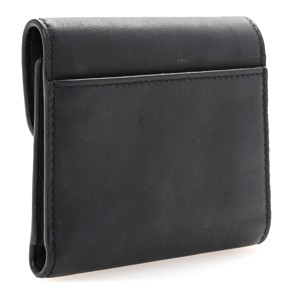 Ultra Matte Calfskin Saddle Lotus Wallet Black