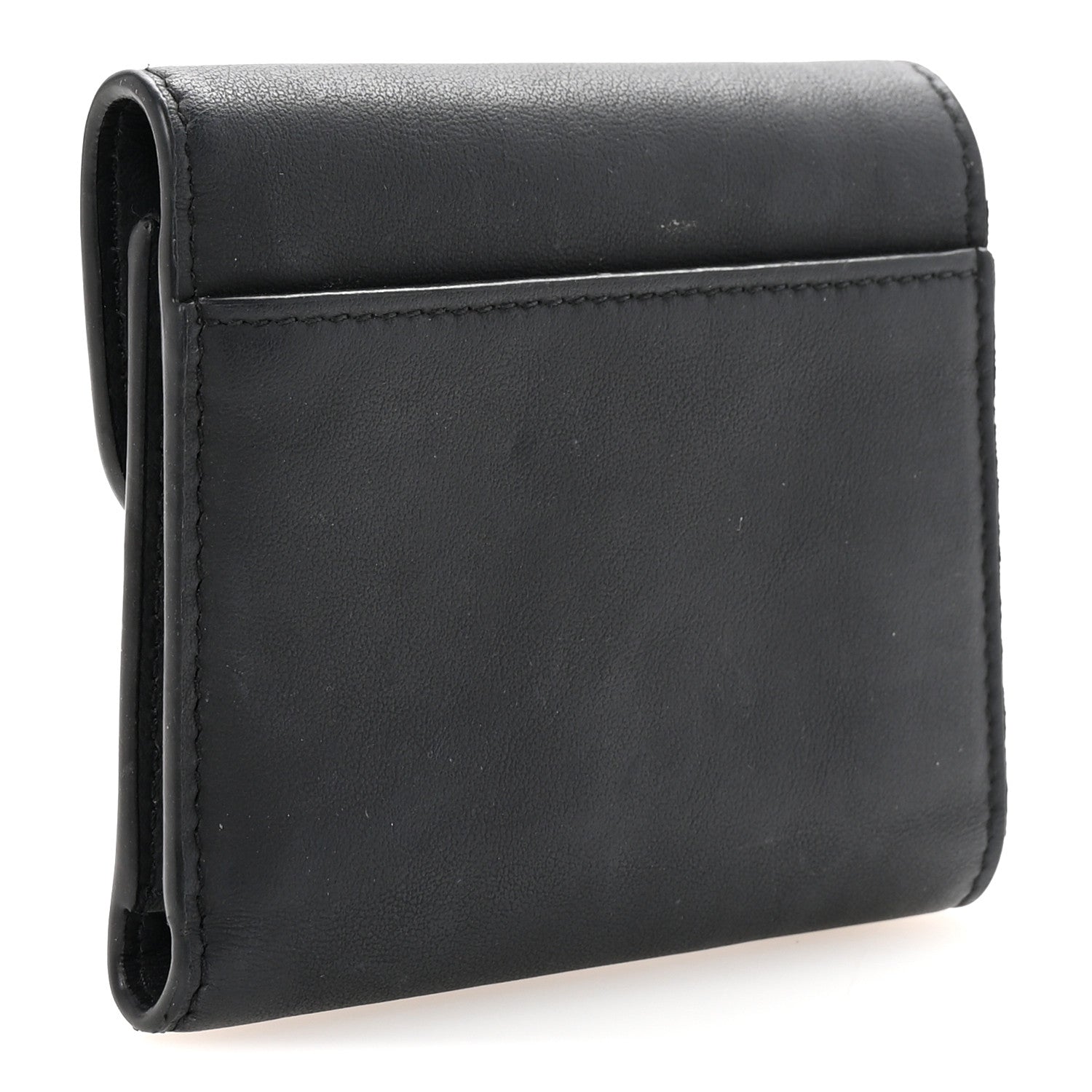 Ultra Matte Calfskin Saddle Lotus Wallet Black