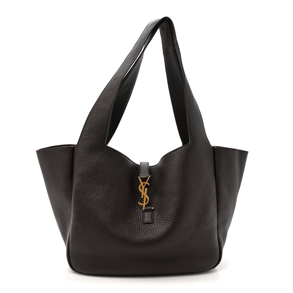 Grained Deerskin Bea Tote Marron Fonce