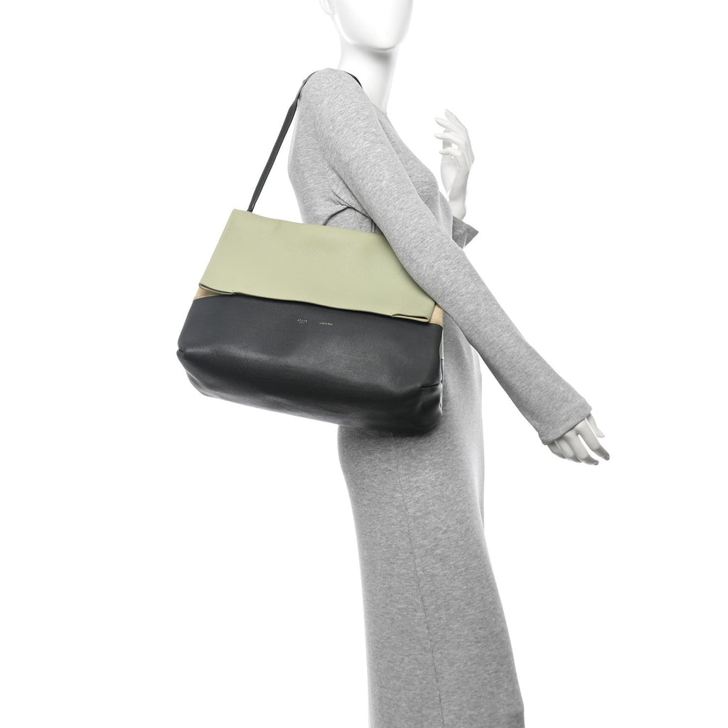 Calfskin Suede All Soft Shoulder Bag Pistachio