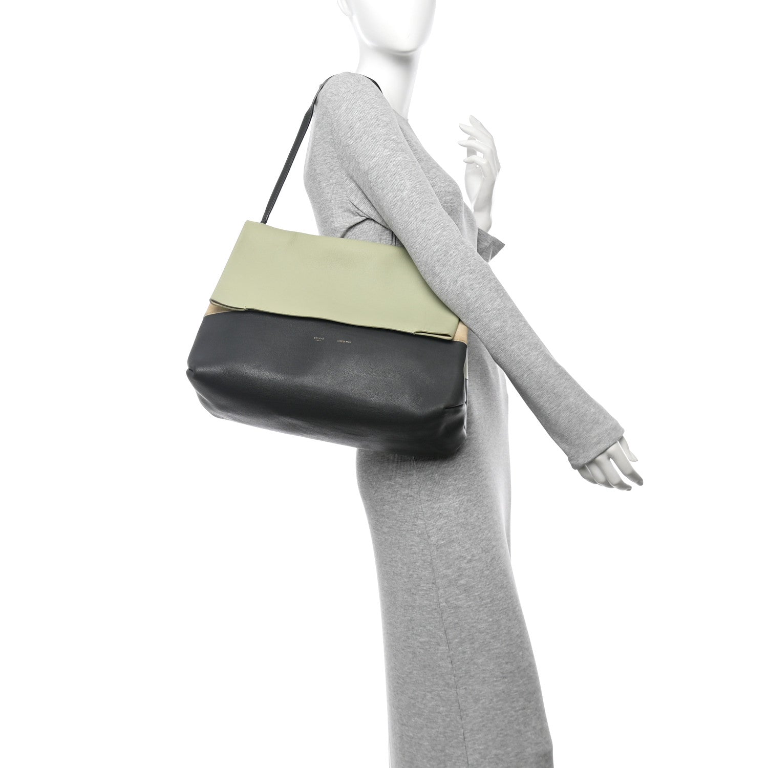 Calfskin Suede All Soft Shoulder Bag Pistachio