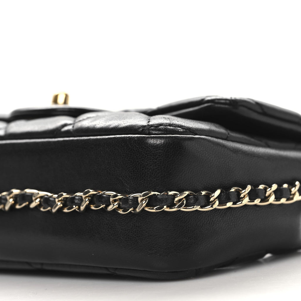Lambskin Quilted Small My Precious Flap Black