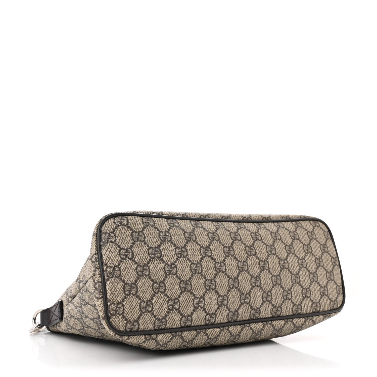 GG Supreme Monogram Small Zippered Tote Dark Brown