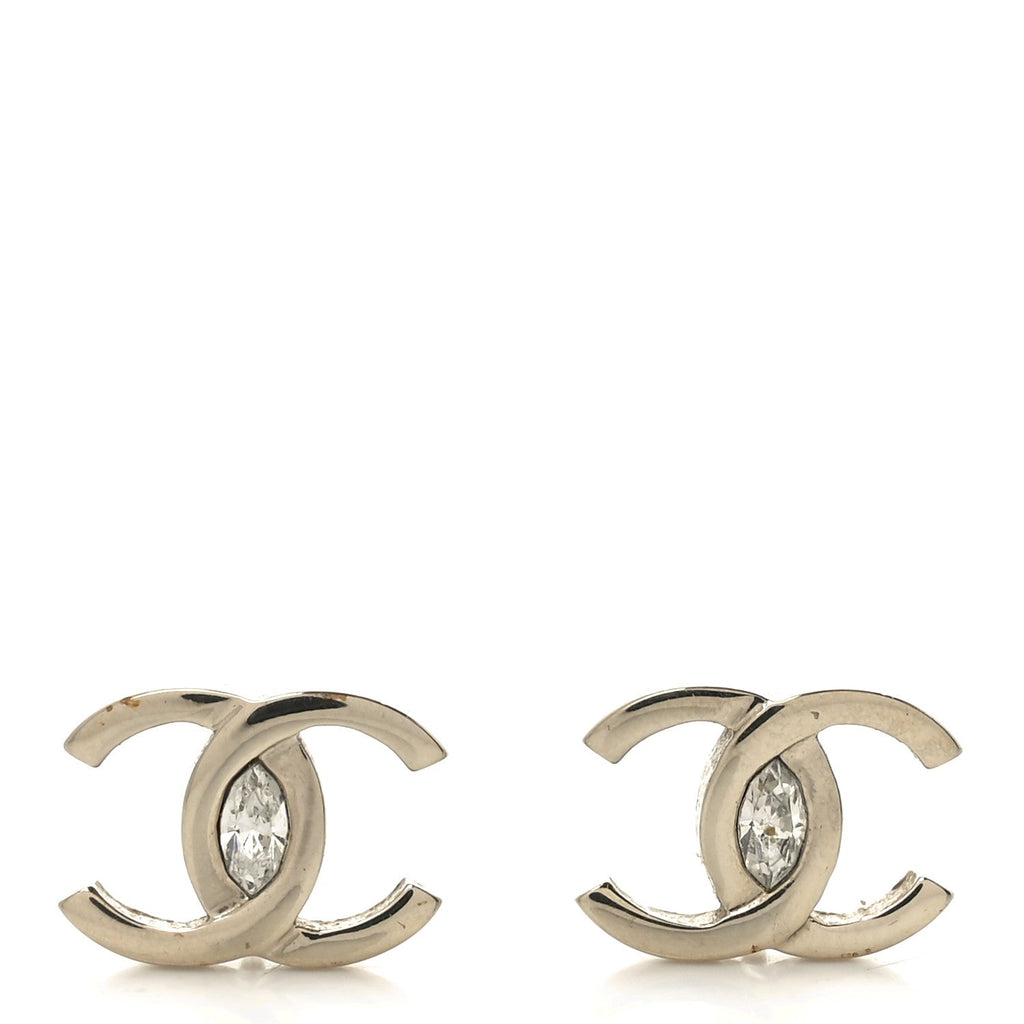 Crystal CC Large Stud Earrings Gold