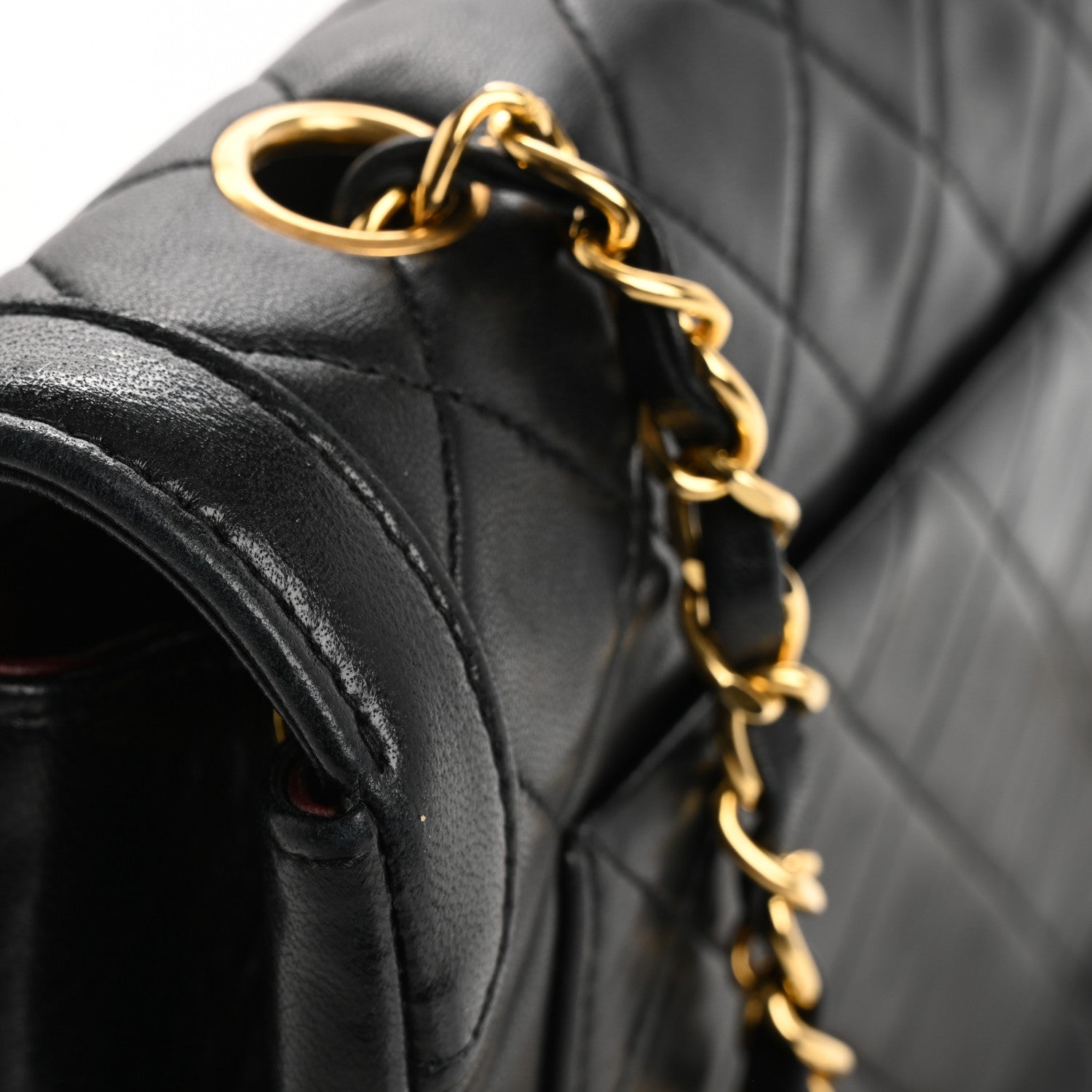 Lambskin Quilted Medium Single Flap Black