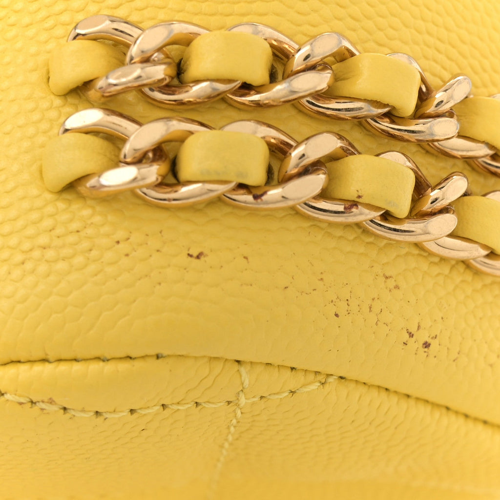 Caviar Quilted Mini CC You Camera Case Yellow