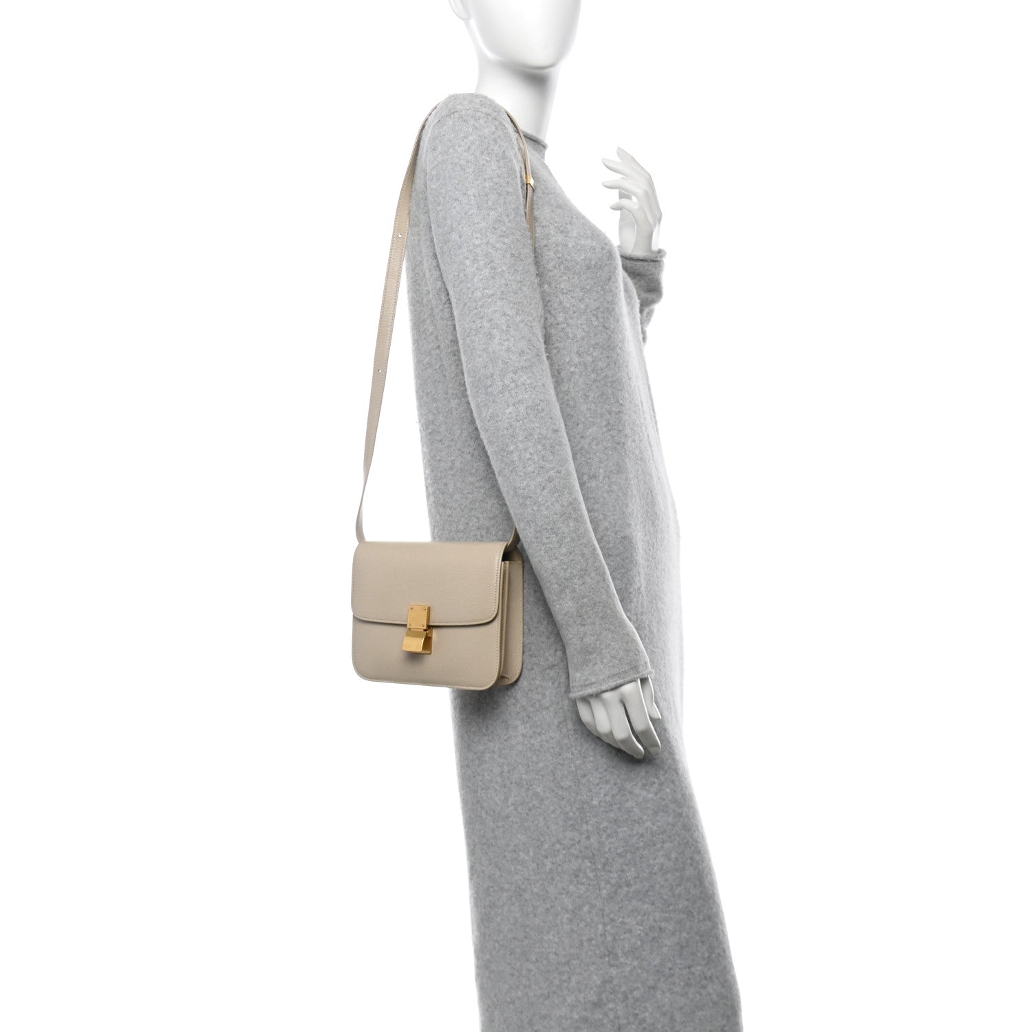 Liege Calfskin Small Classic Box Flap Bag Linen
