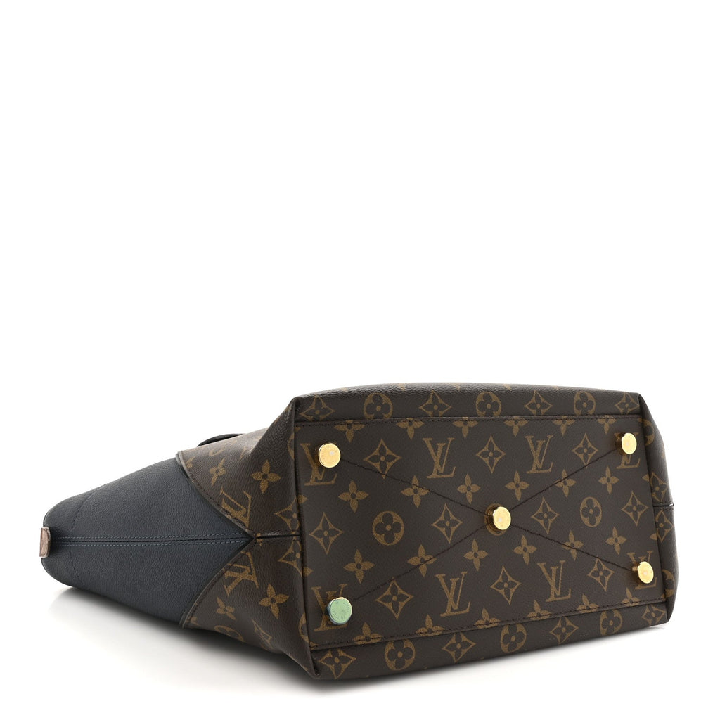 Ostrich Snakeskin Monogram Majestueux Tote MM Blue