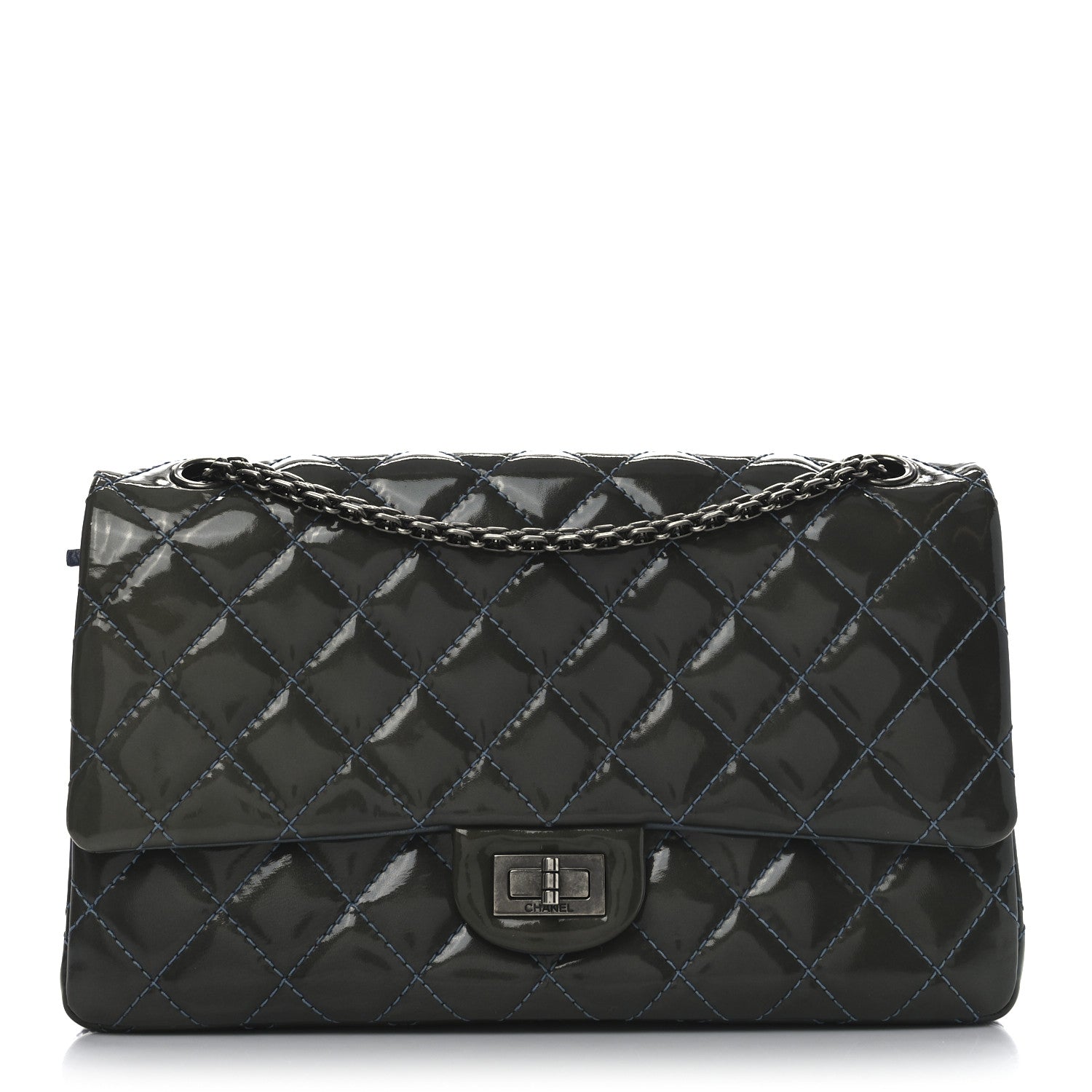 Patent Quilted 2.55 Reissue 226 Flap Blue