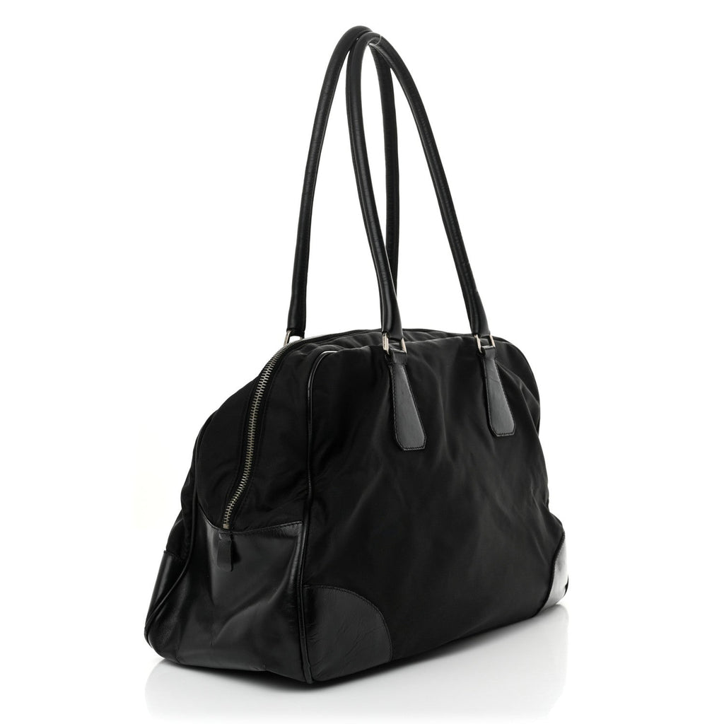 Tessuto Nylon Soft Calfskin Tote Black