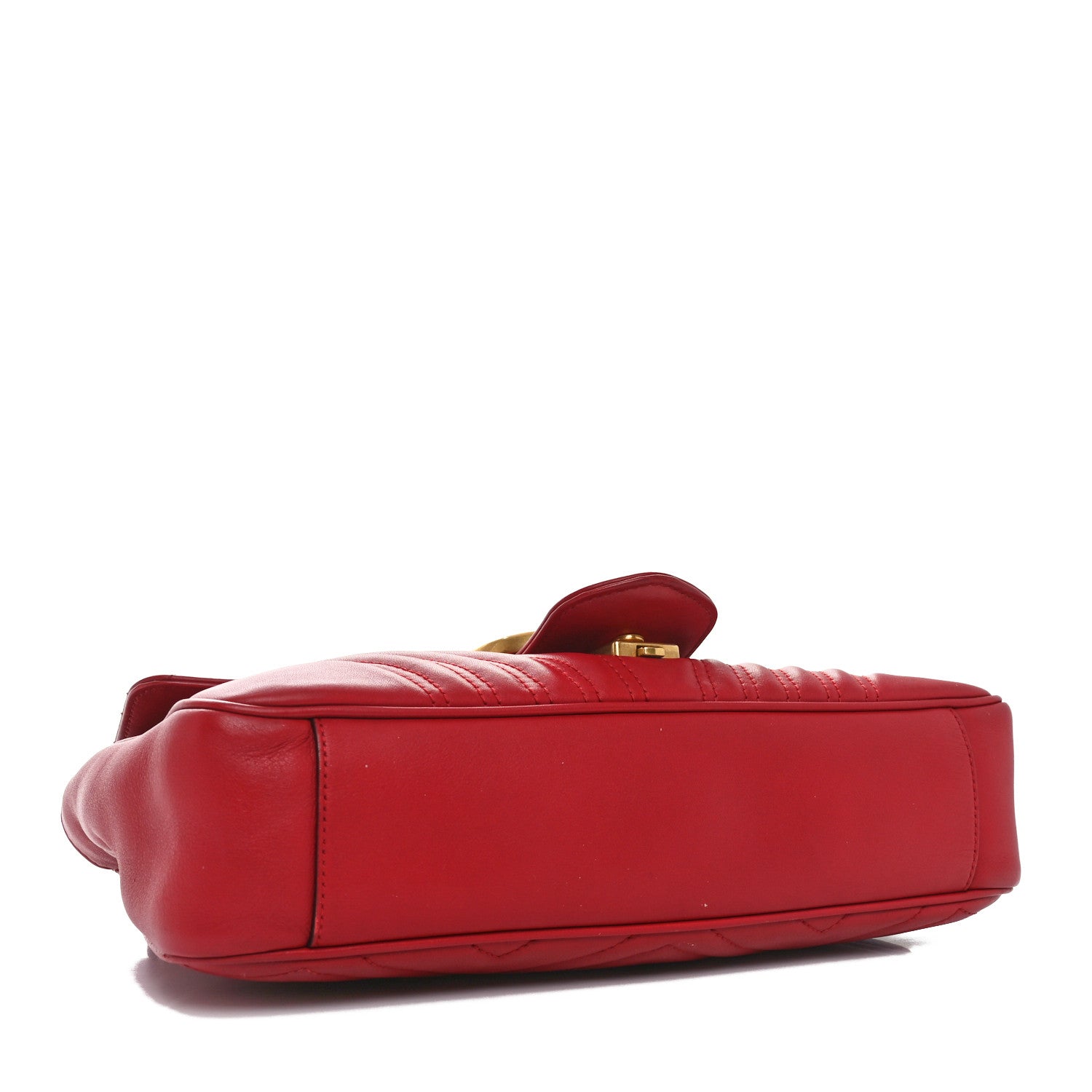 Calfskin Matelasse Medium GG Marmont Shoulder Bag Hibiscus Red