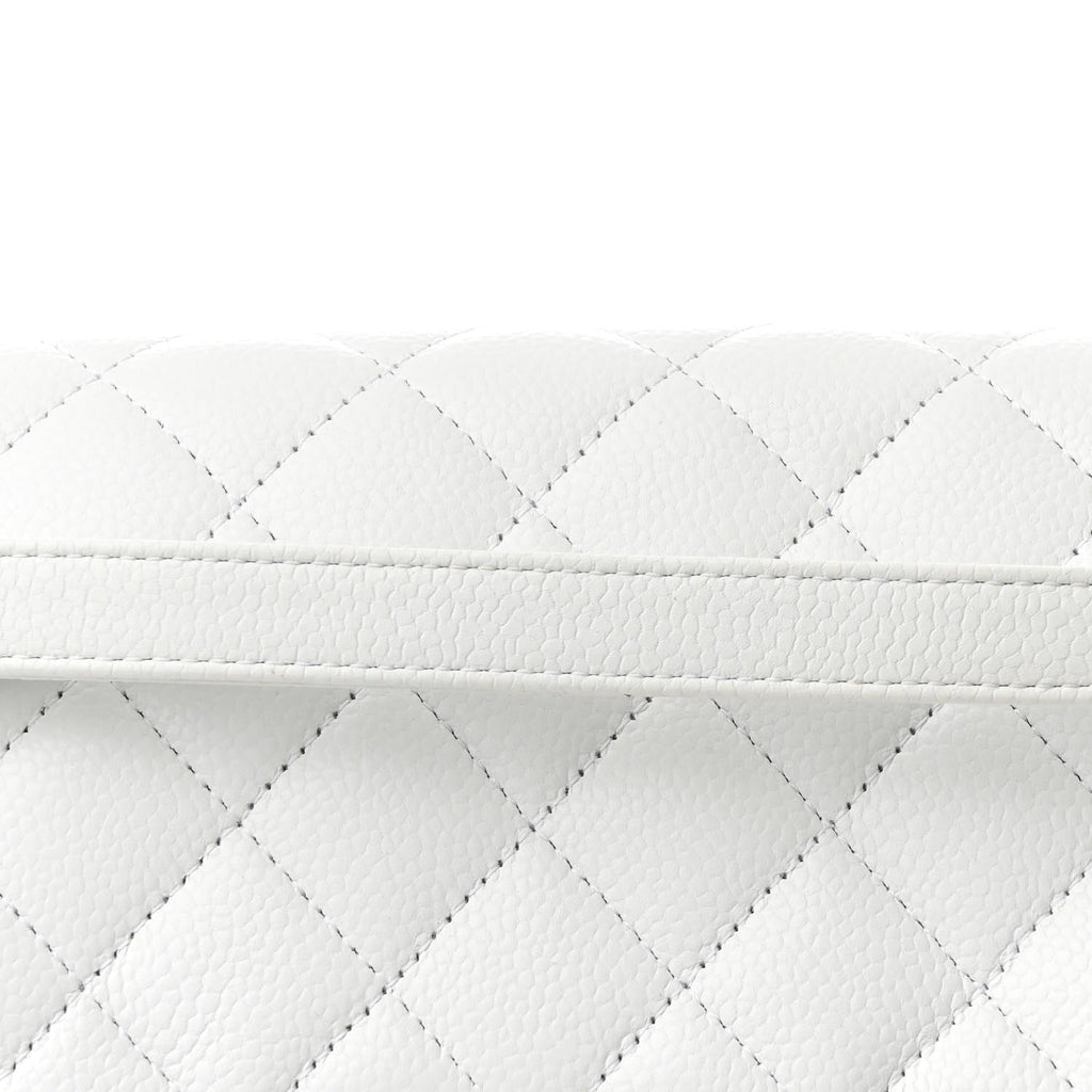 Caviar Quilted Maxi Paris Edinburgh Flap White