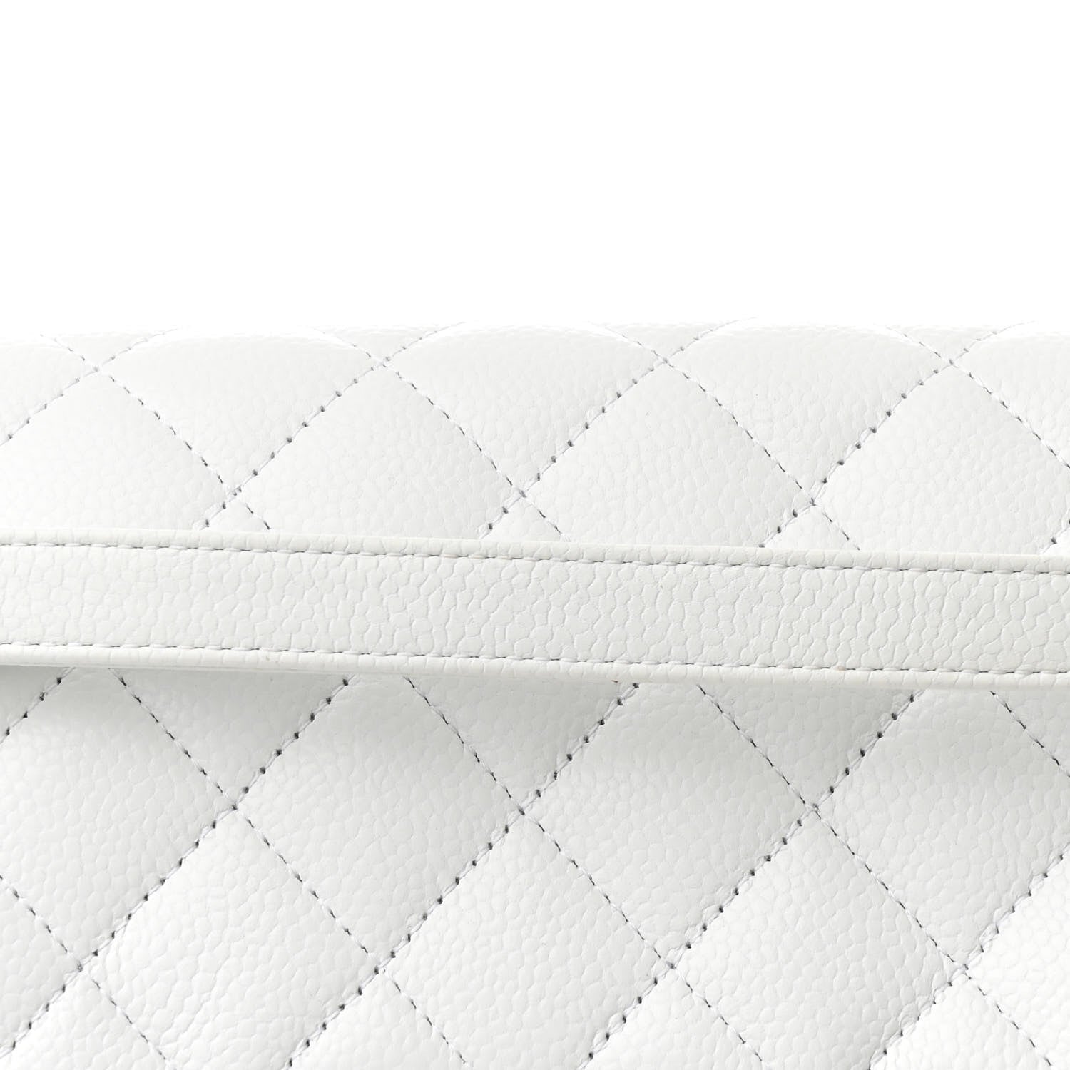 Caviar Quilted Maxi Paris Edinburgh Flap White