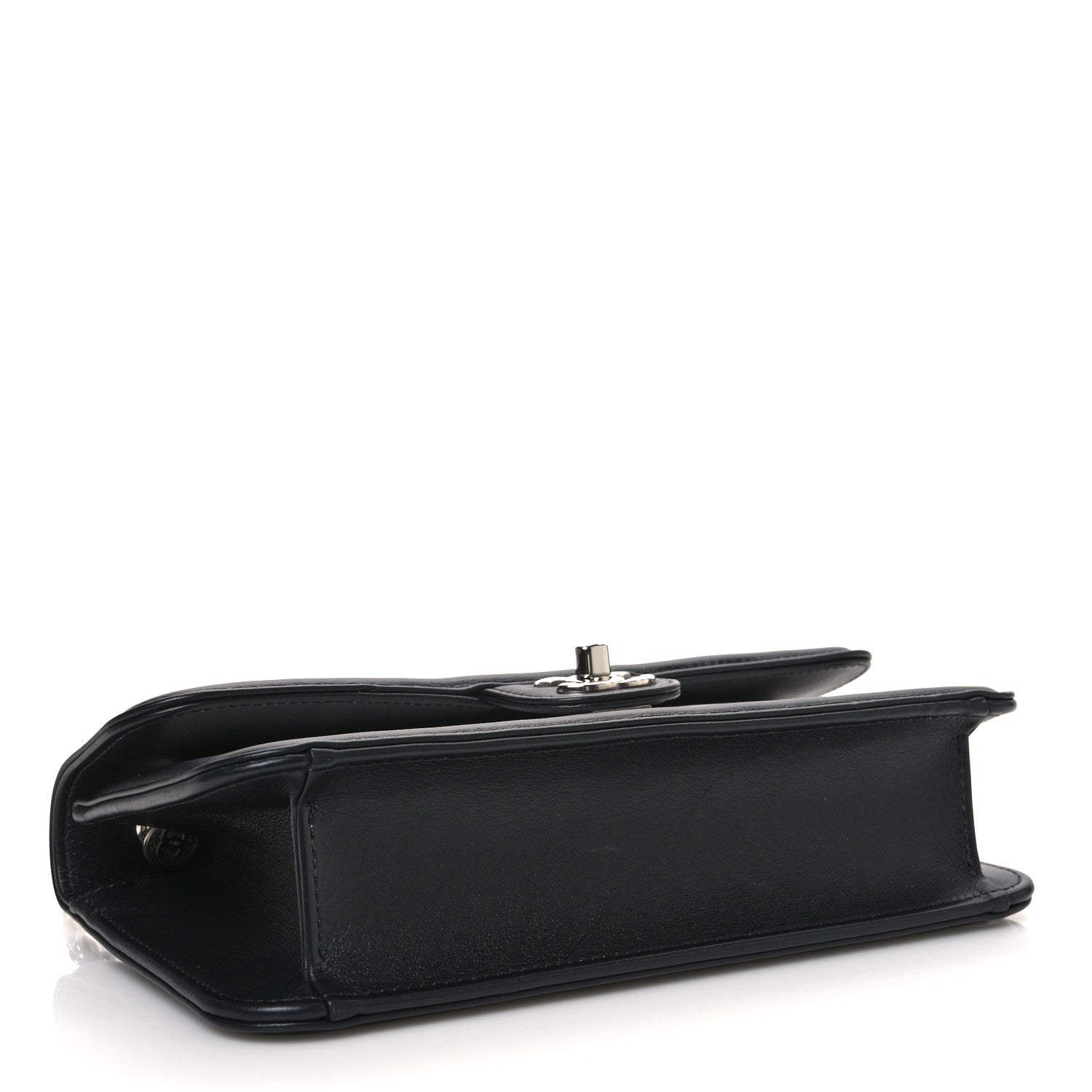 Lambskin Calfskin Chic Frame Flap Bag White Black