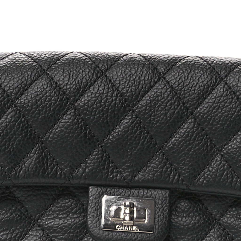 Grained Calfskin Quilted 2.55 Reissue Flap Belt Bag Clutch  Black