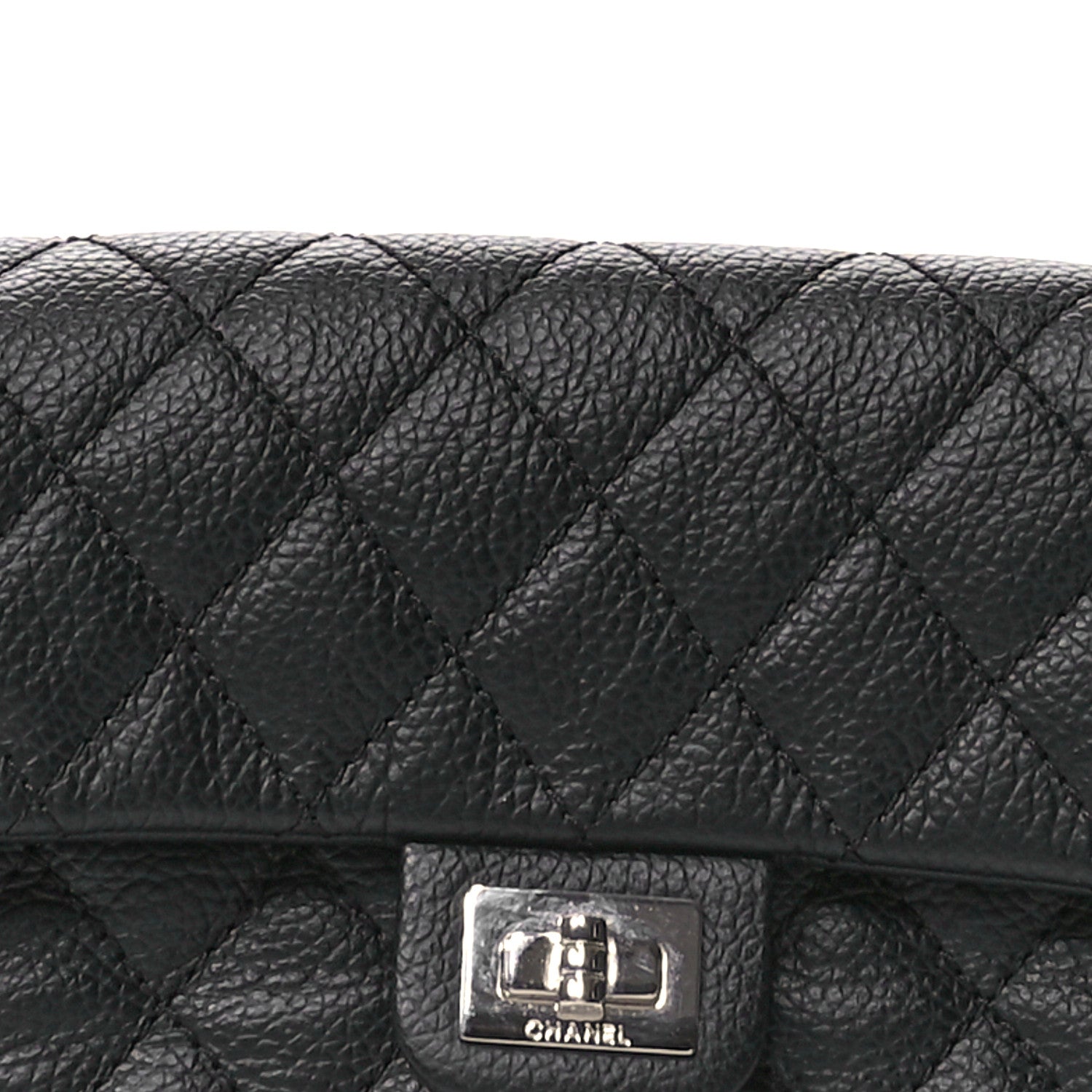 Grained Calfskin Quilted 2.55 Reissue Flap Belt Bag Clutch  Black
