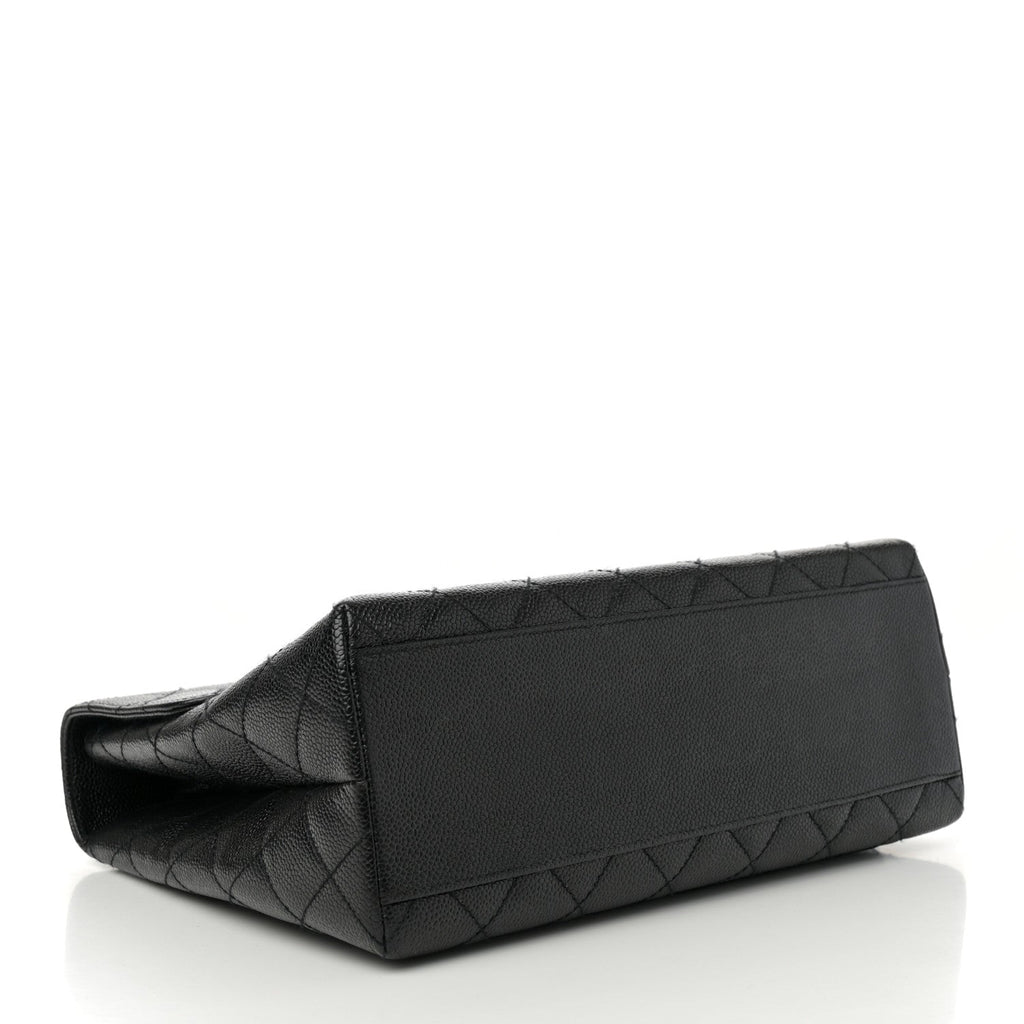 Caviar Quilted Jumbo Kelly Flap Black