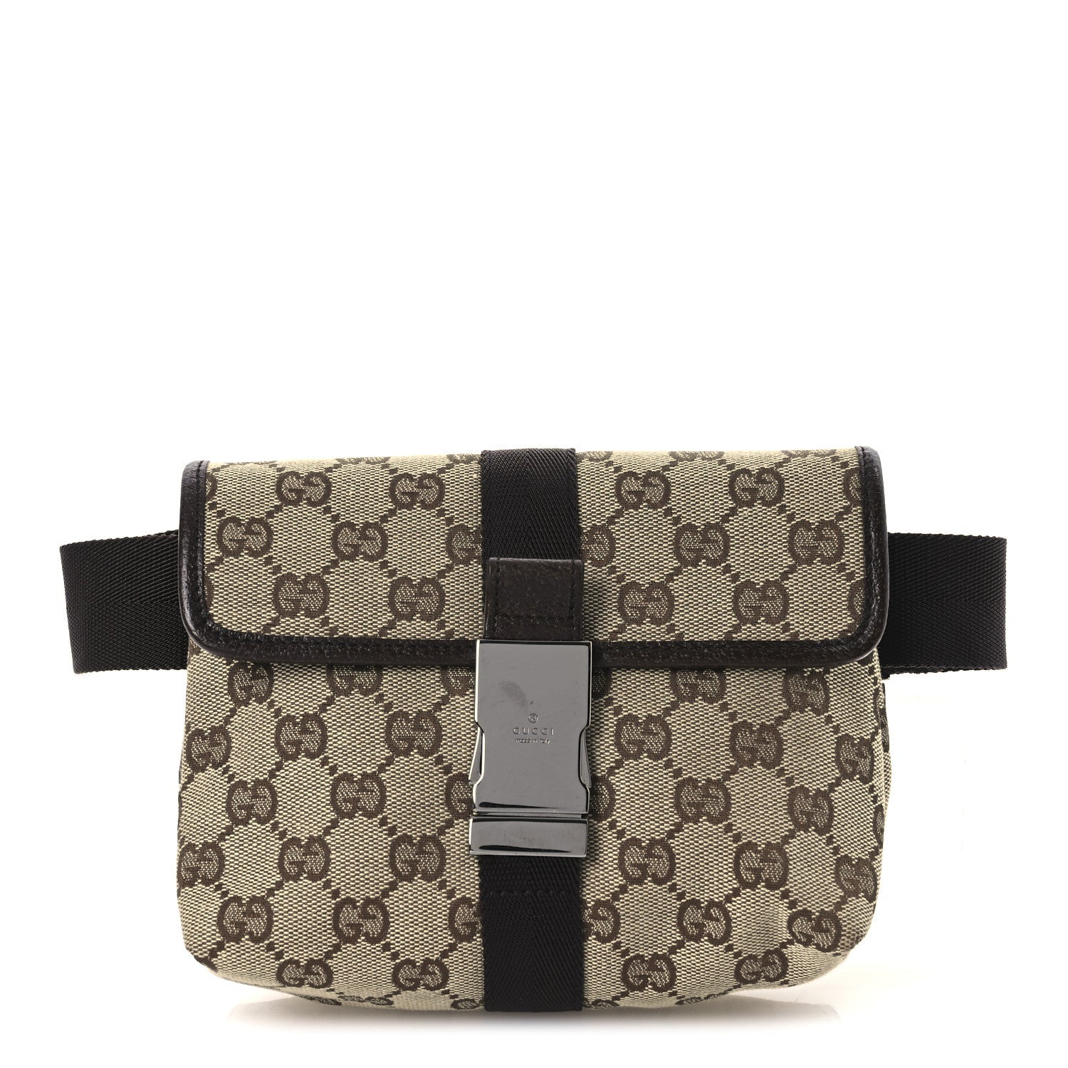 Monogram Waist Pouch Bag Dark Brown